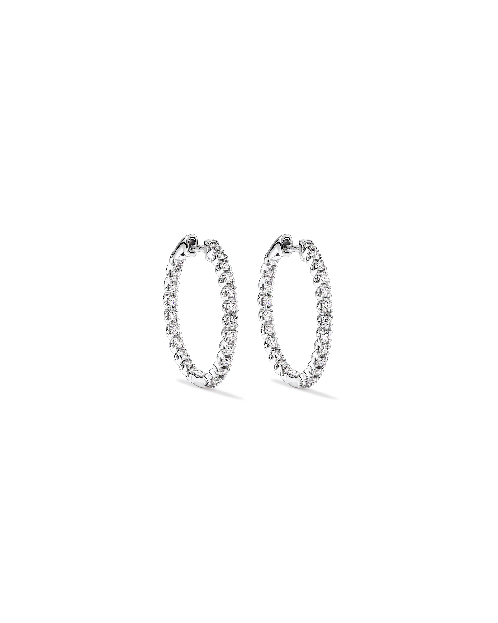 0.60 Carat TW Laboratory-Grown Diamond Hoop Earrings Set in 10kt White Gold