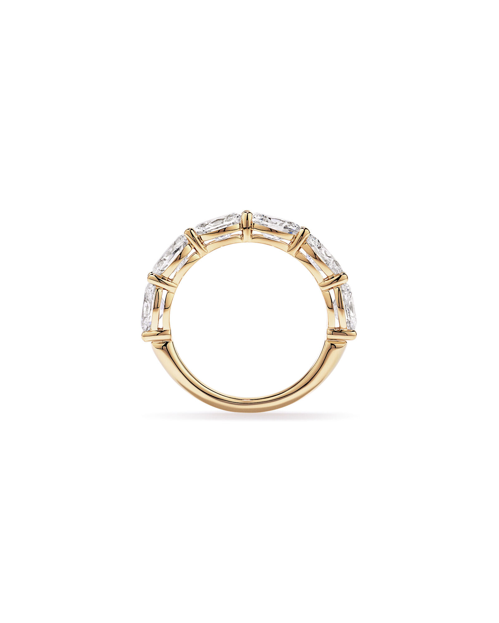 3.00TW Oval Laboratory-Grown Diamond Wedding Ring in 14kt Yellow Gold
