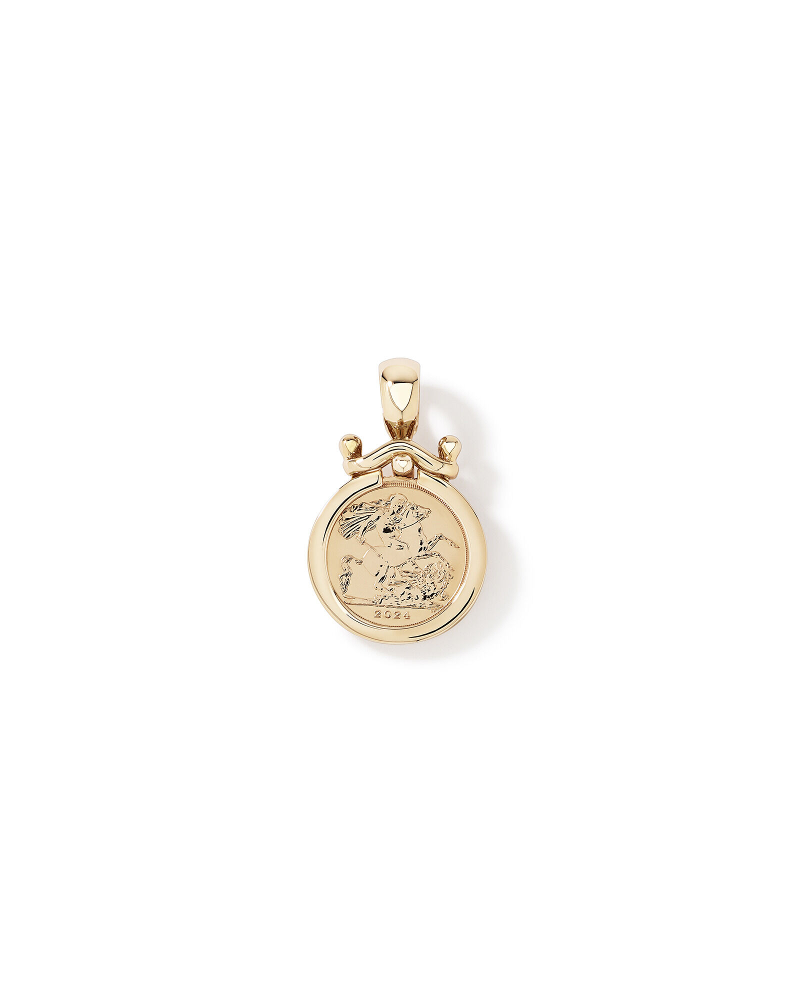 Quarter Sovereign Medallion Pendant in 10kt and 22kt Yellow Gold