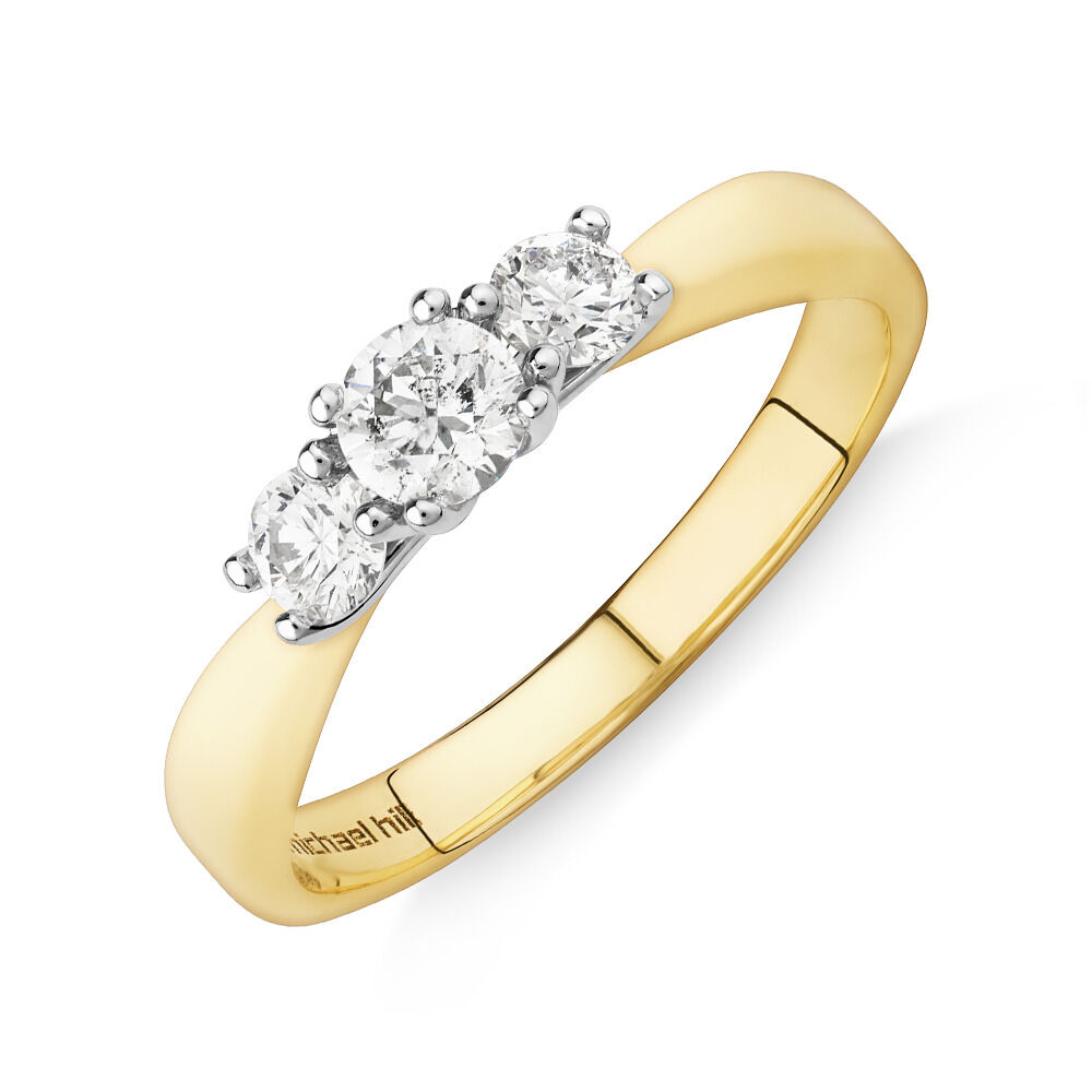 Engagement Ring with 1/2 Carat TW of Diamonds in 10kt Yellow/White Gold