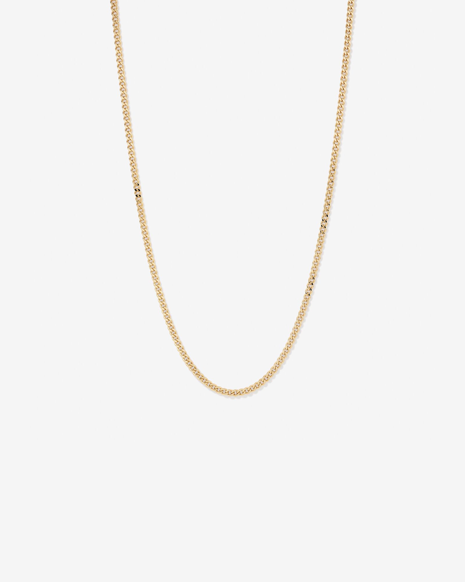 45cm (22") 4.2mm Width Semi Solid Diamond Cut Curb Chain in 10kt Yellow Gold