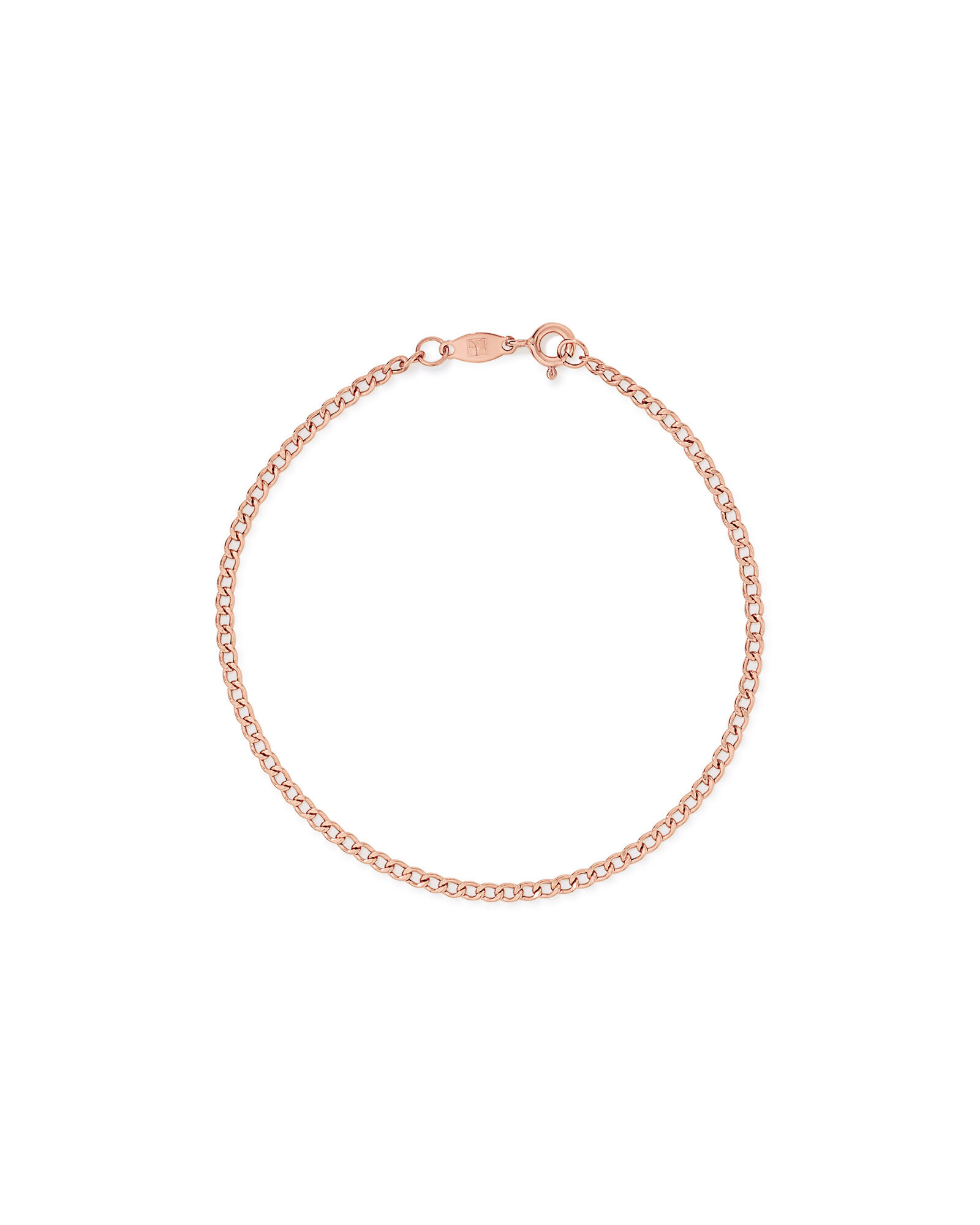 19cm (7") 2.4mm Width Semi Solid Diamond Cut Curb Bracelet in 10ct Rose Gold