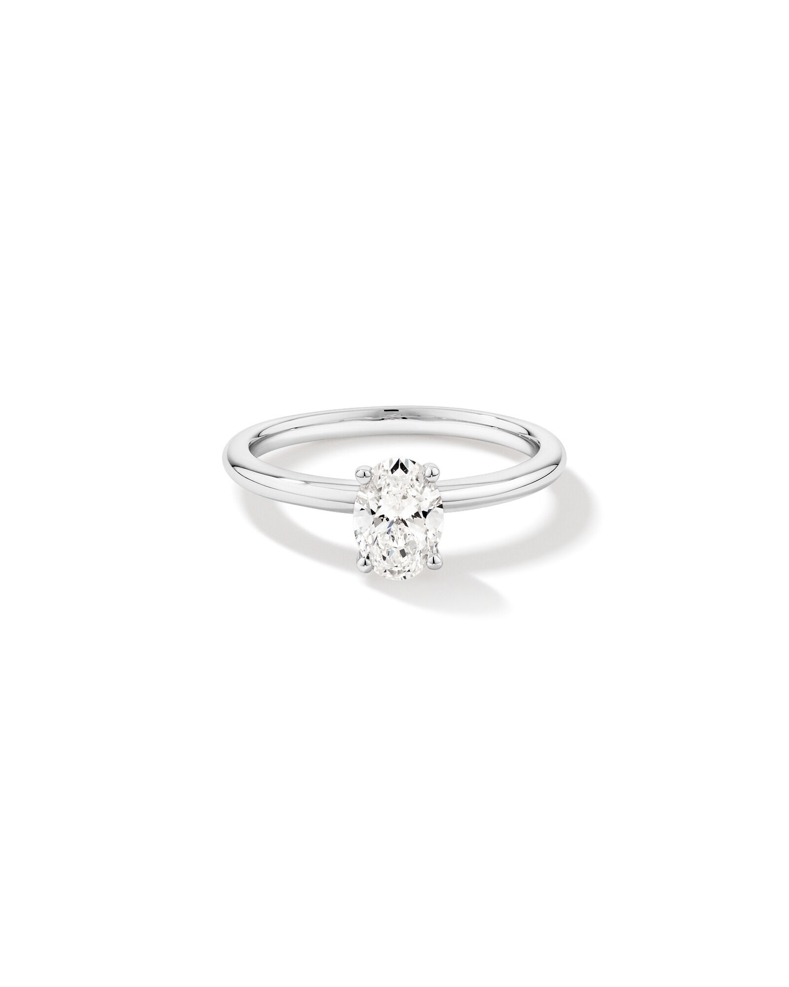 Bague de fian&ccedil;ailles en diamant solitaire ovale cultiv&eacute;e en laboratoire 0,70 carat en or blanc 14 carats