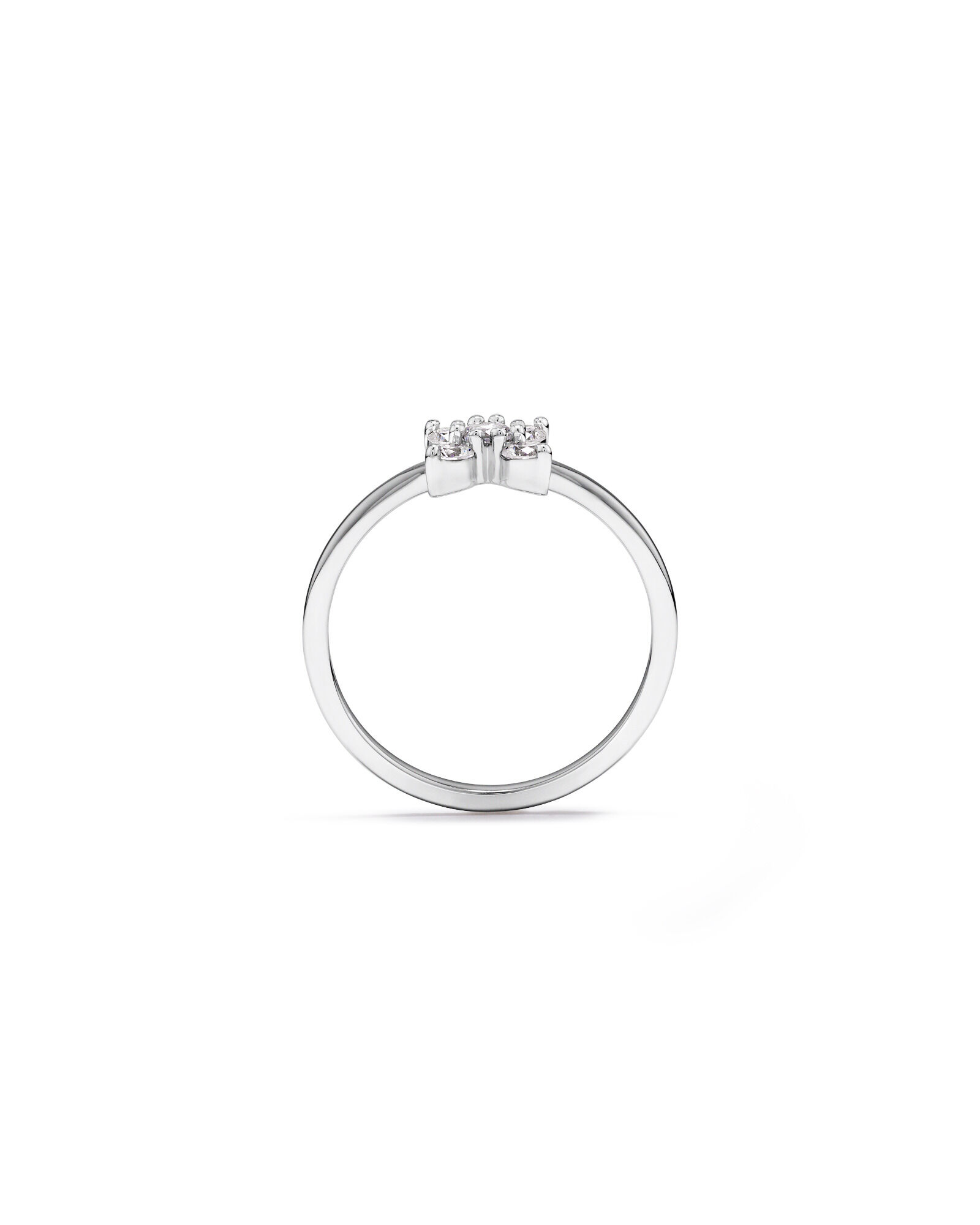 Cubic Zirconia Floral Ring in Sterling Silver