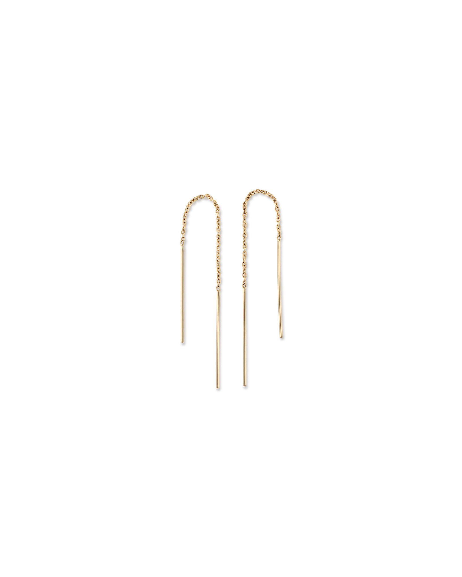 93mm Bar Threader Earrings in 10kt Yellow Gold
