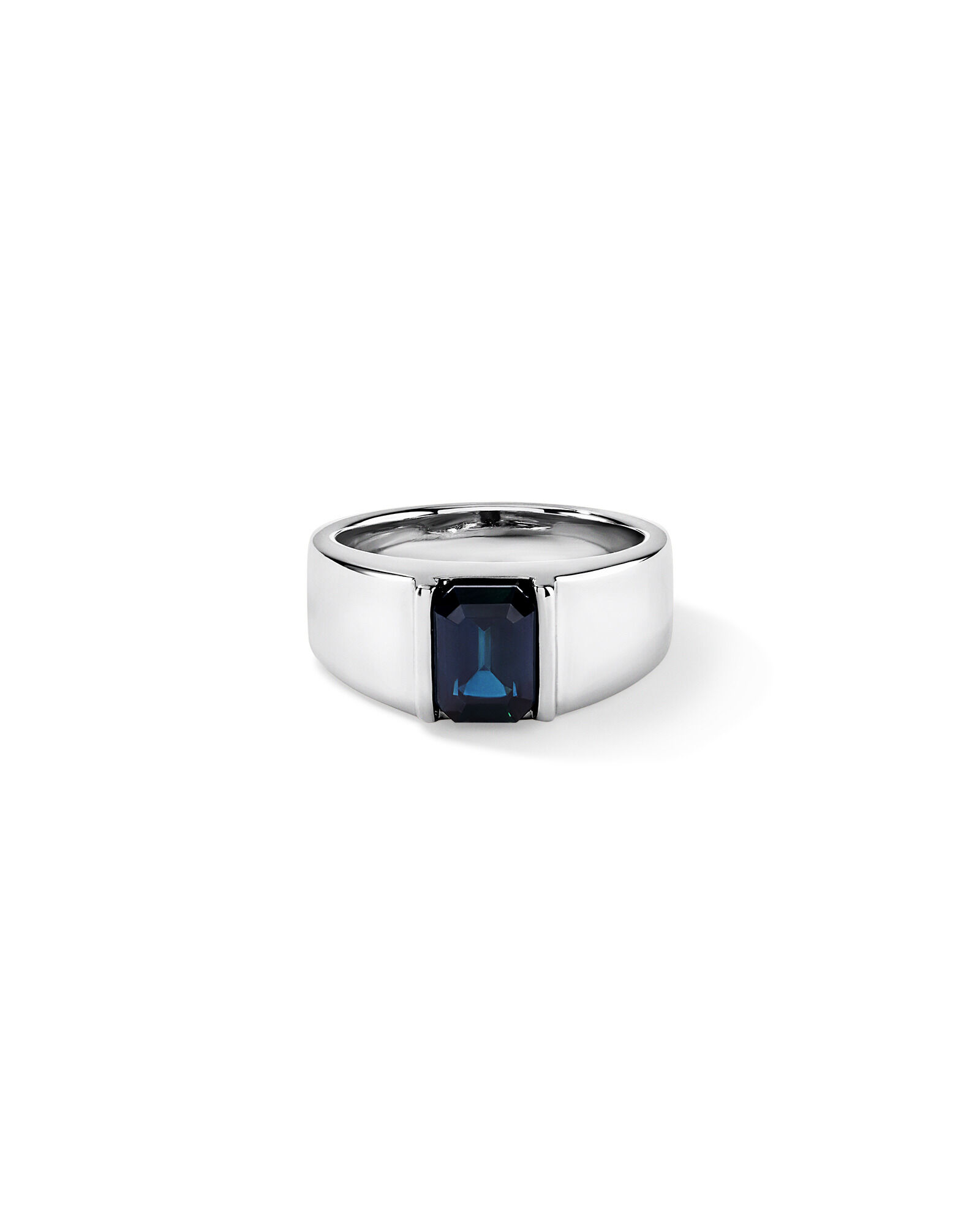 Bague &agrave; large bande du Parti Parti australien en or blanc 10 carats