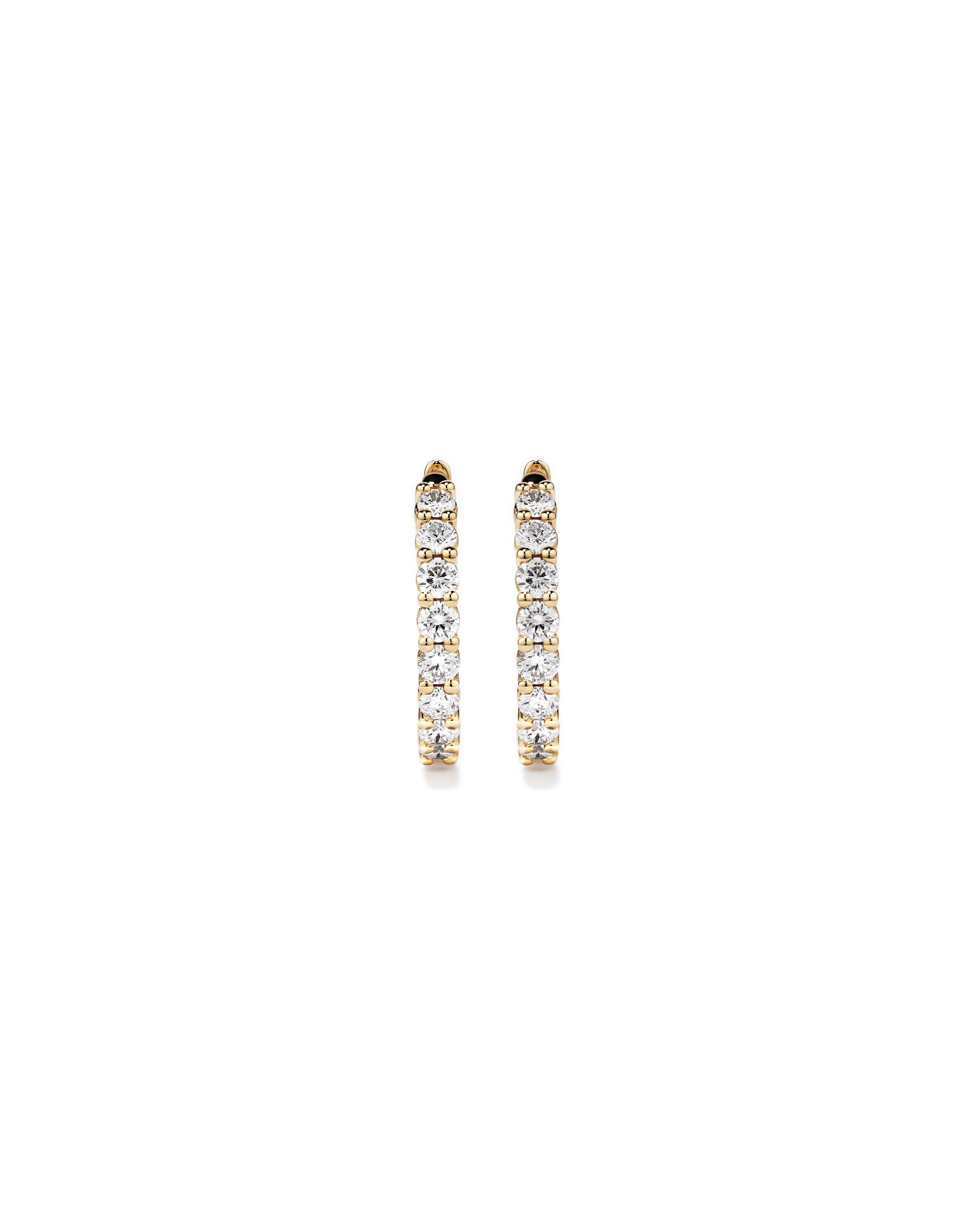 1.00 Carat TW Laboratory-Grown Diamond Hoop Huggie Earrings in 10kt Yellow Gold