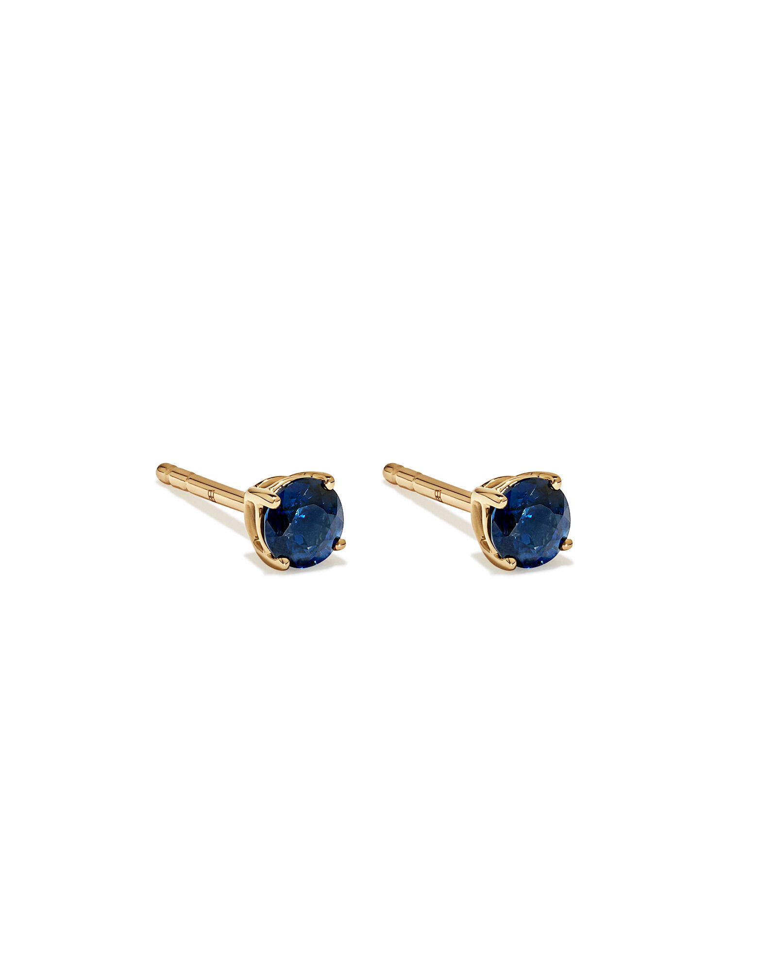 Boucles d&rsquo;oreilles rondes en saphir australien en or jaune 10 carats