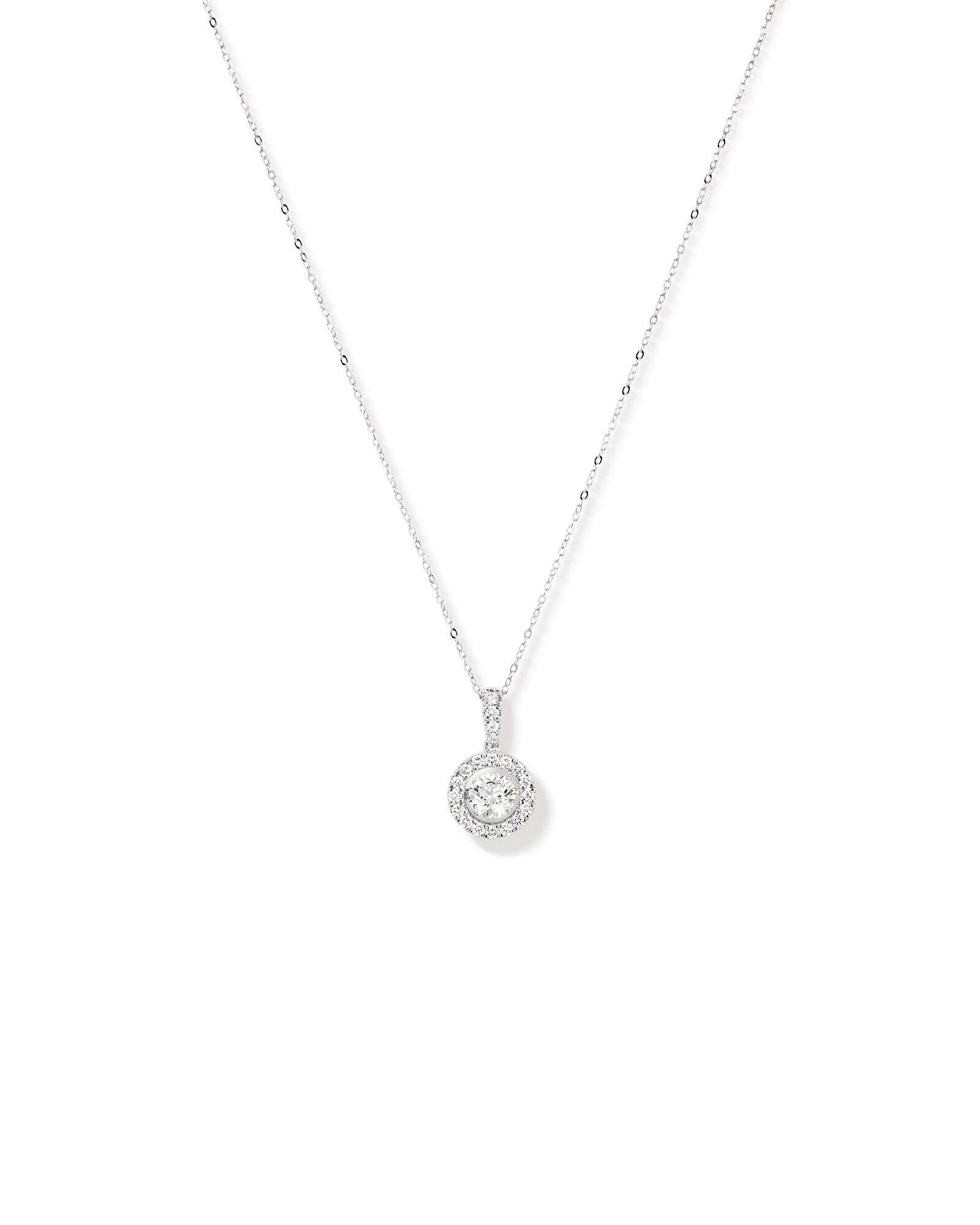 Lume Lab Round Pendant with 1.50 Carat TW of Laboratory-Grown Diamonds in 10kt White Gold