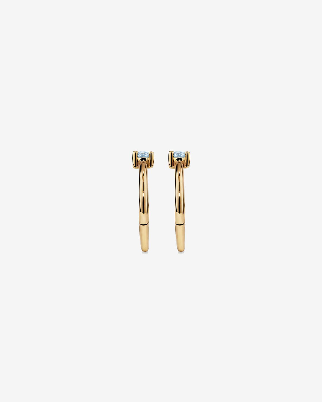 Dormeurs avec accent Aigue-marine 10 mm en or jaune 10 ct