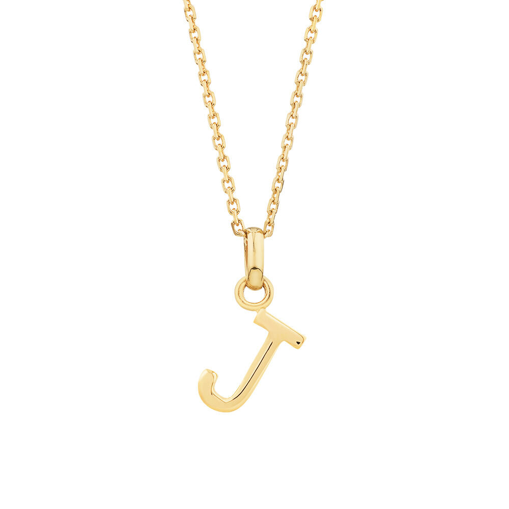 J Initial Pendant in 10kt Yellow Gold