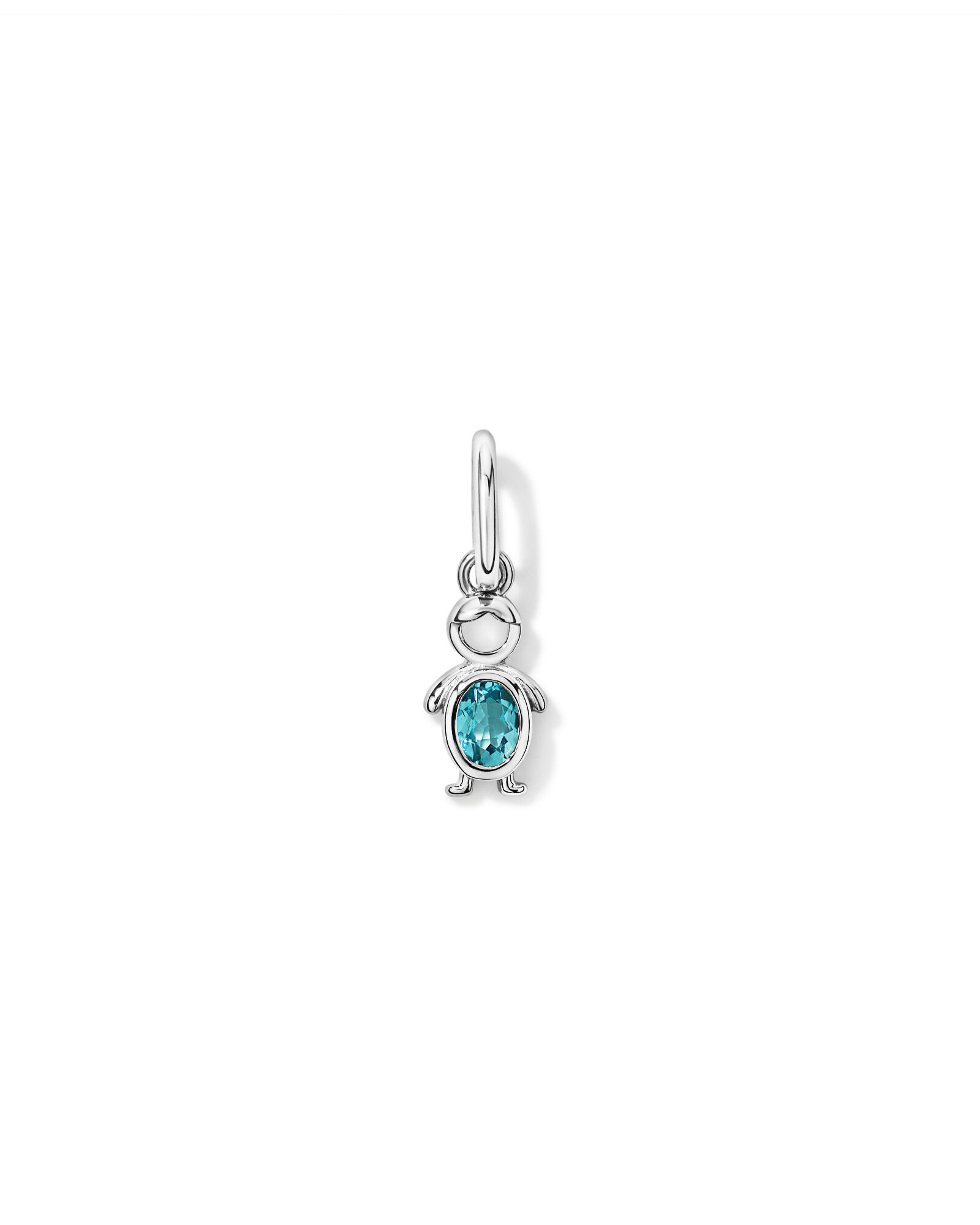 Blue Topaz Boy Pendant in Sterling Silver