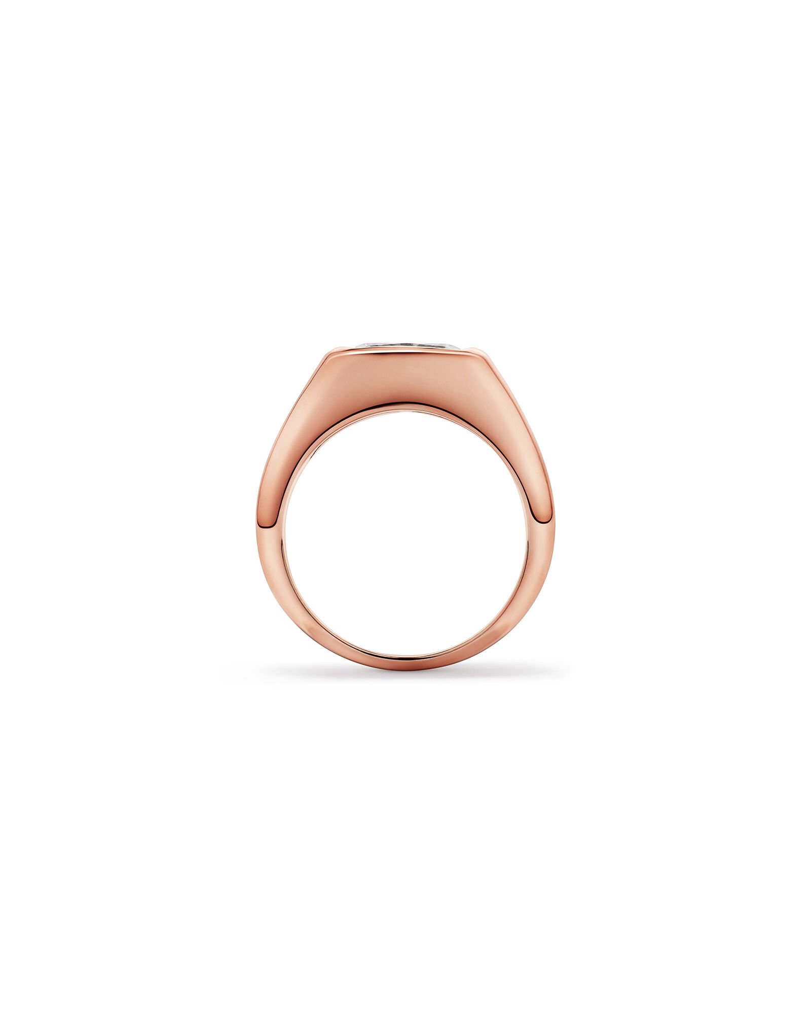 Bague en or rose 14 carats sertie d'un diamant de laboratoire taille coussin allong&eacute; de 2,00 carats