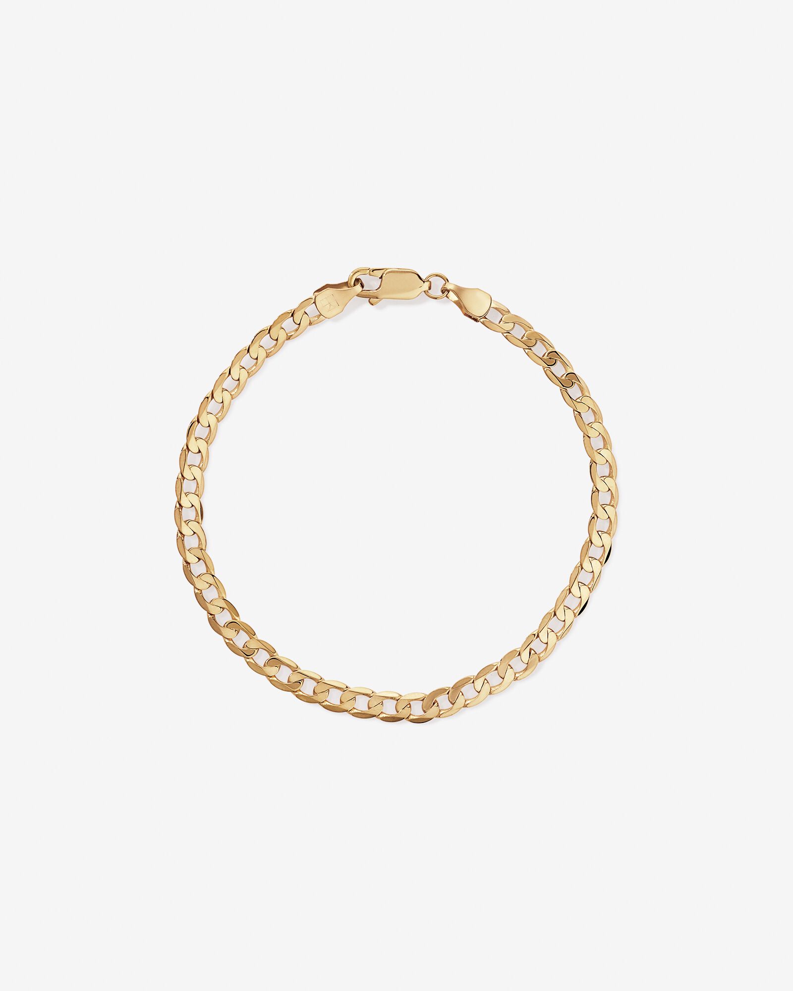 23cm (22") 4mm-4.5mm Width Curb Bracelet in 10kt Yellow Gold