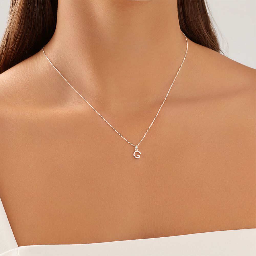 "G" Initial Pendant in Sterling Silver