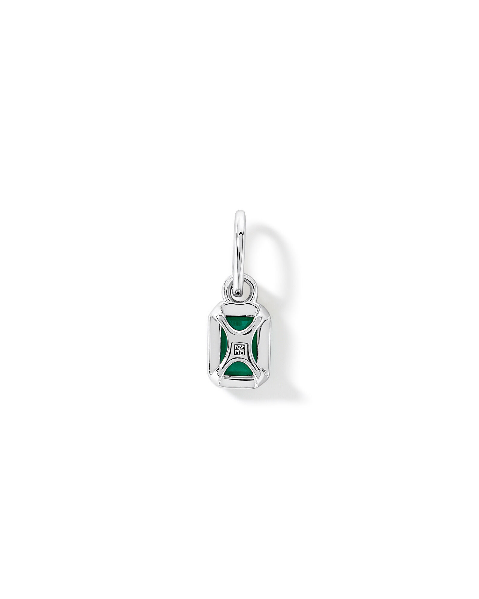 Pendentif en &eacute;meraude cr&eacute;&eacute;e en argent sterling taill&eacute; &agrave; l&rsquo;&eacute;meraude