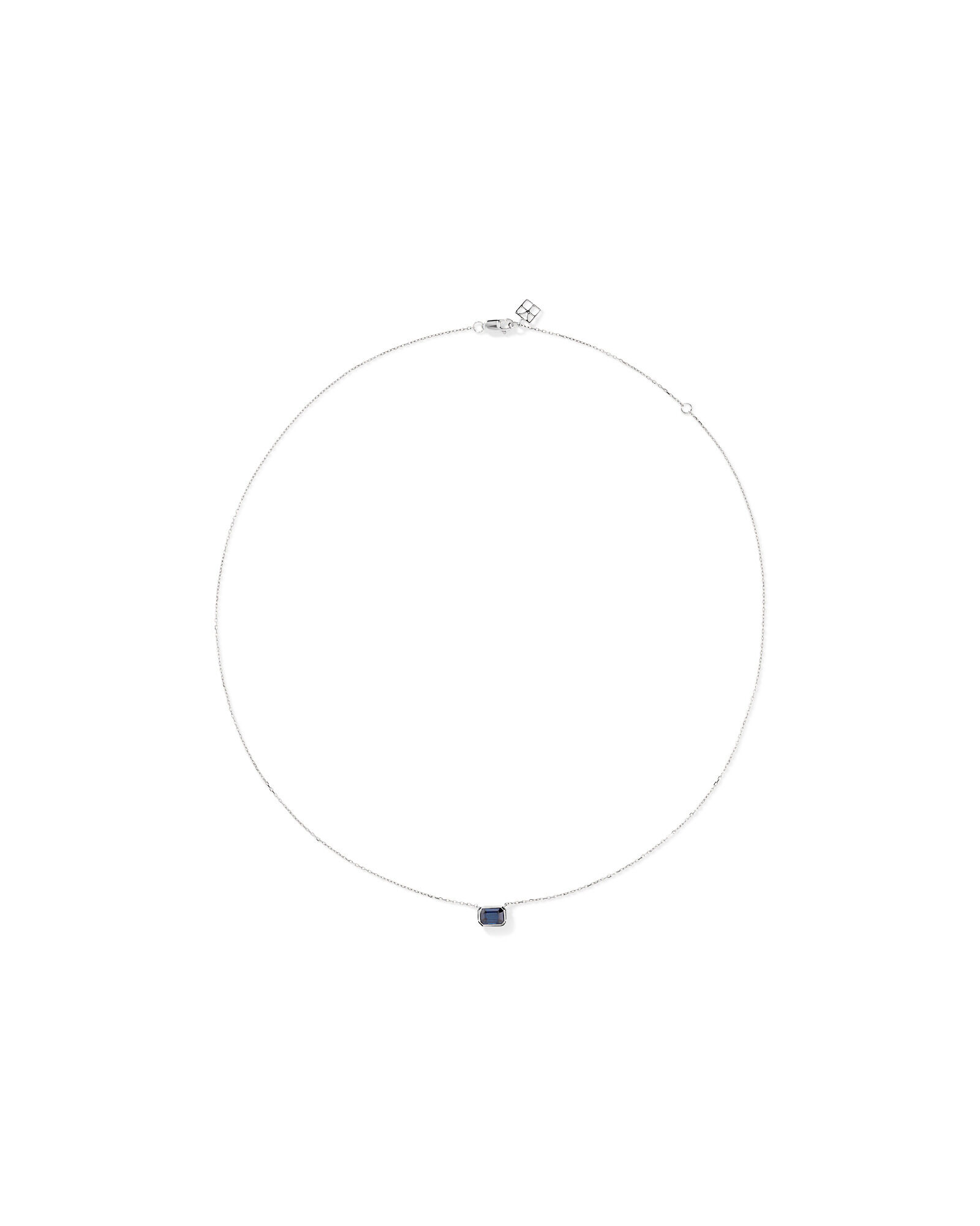 Collier serti de lunettes &eacute;meraude en saphir australien en or blanc 10 carats