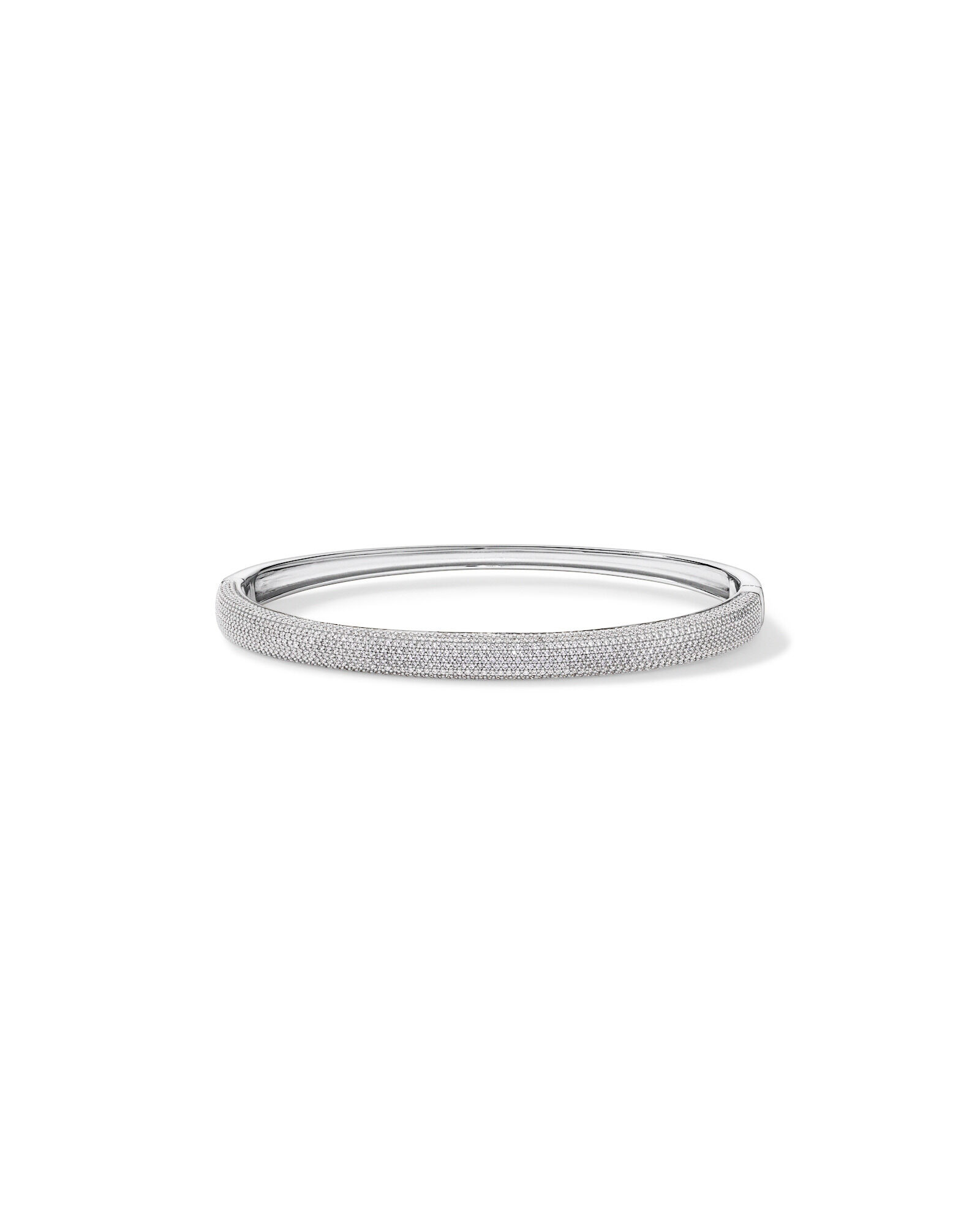 62mm Classic Pav&eacute; Hinged Bangle with Cubic Zirconia in Sterling Silver