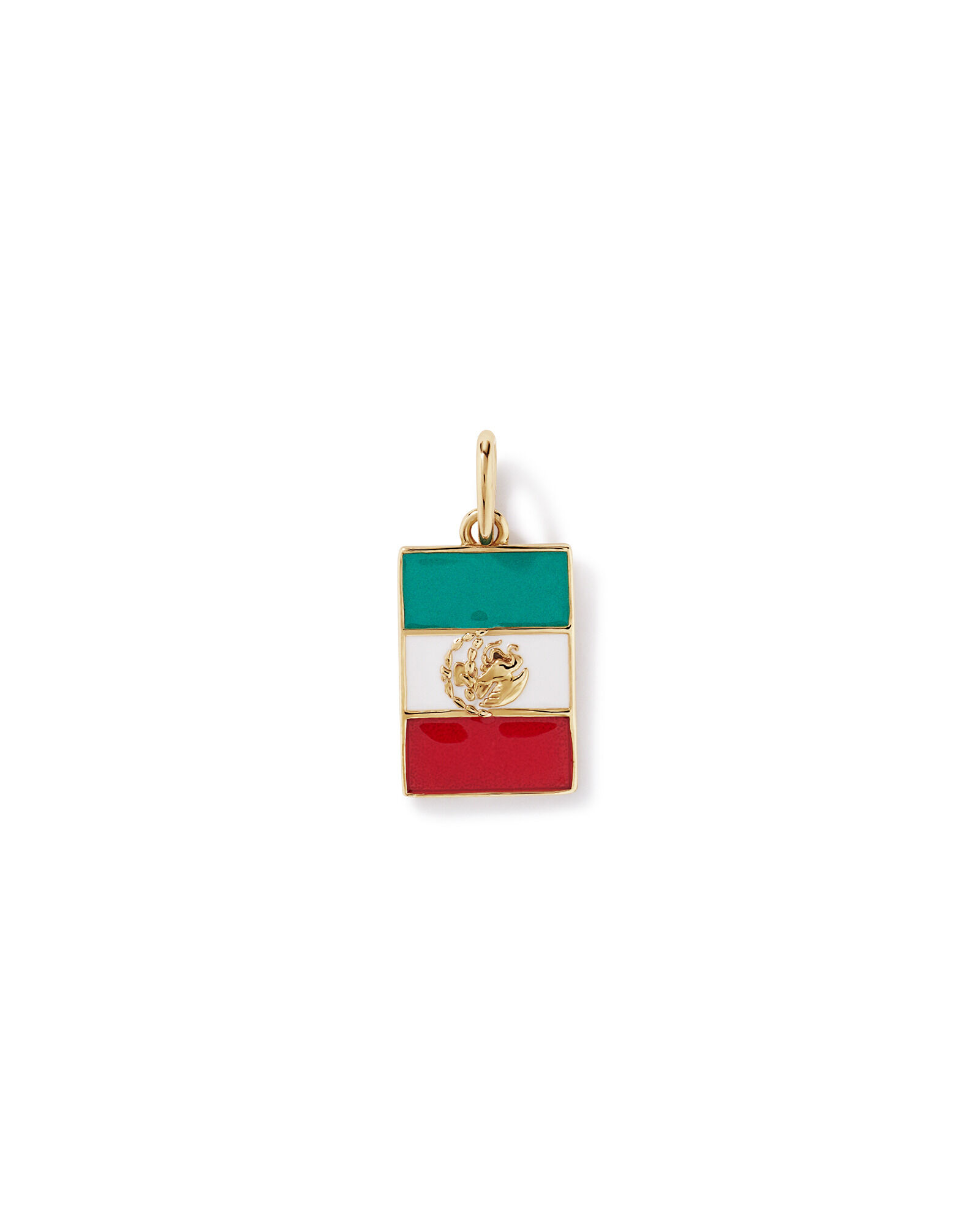 Pendentif du drapeau du Mexique en Vermeil 18Kt