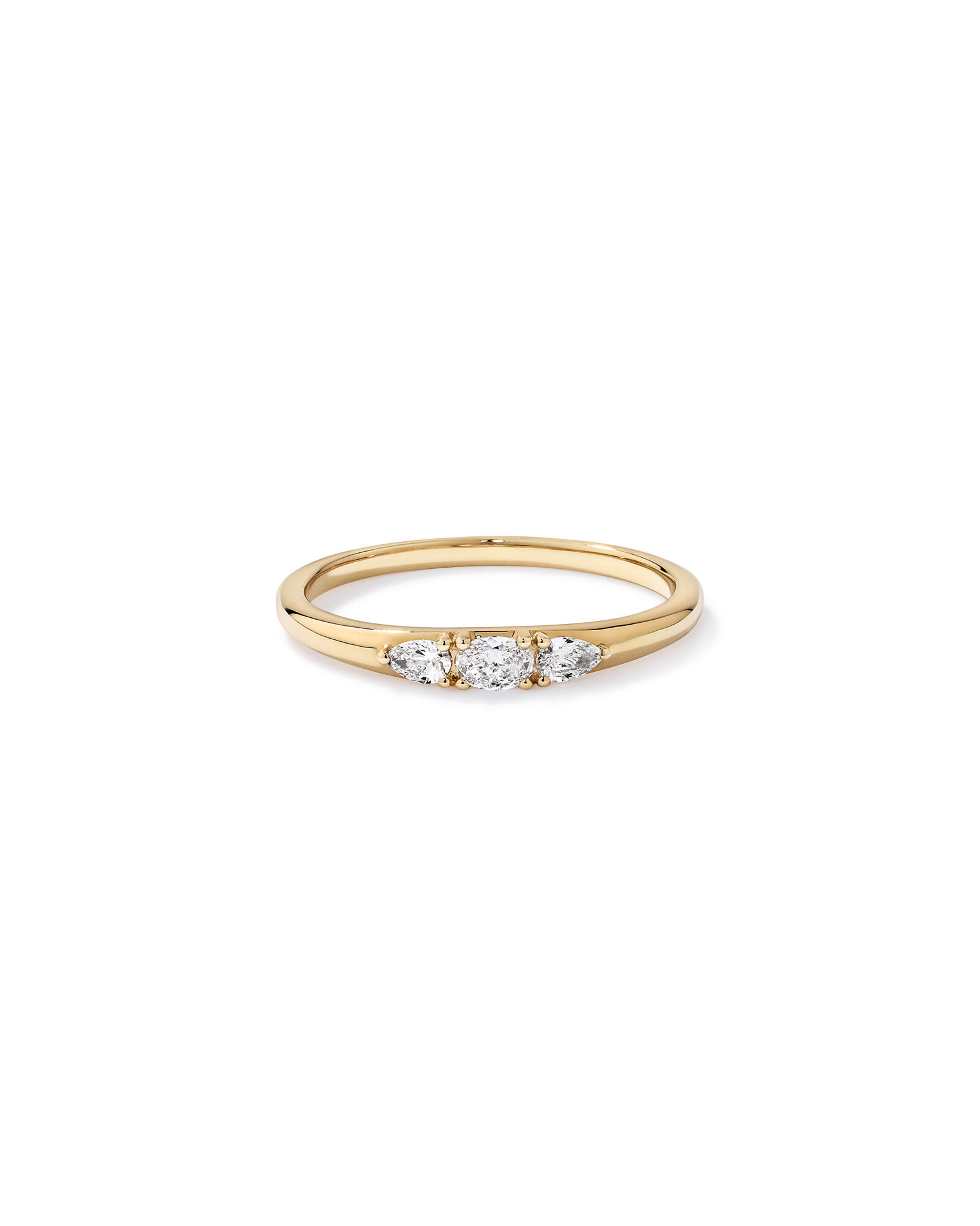 Bague empileuse en diamant TW cultiv&eacute;e en laboratoire de 0,18 carat en or jaune 10 carats