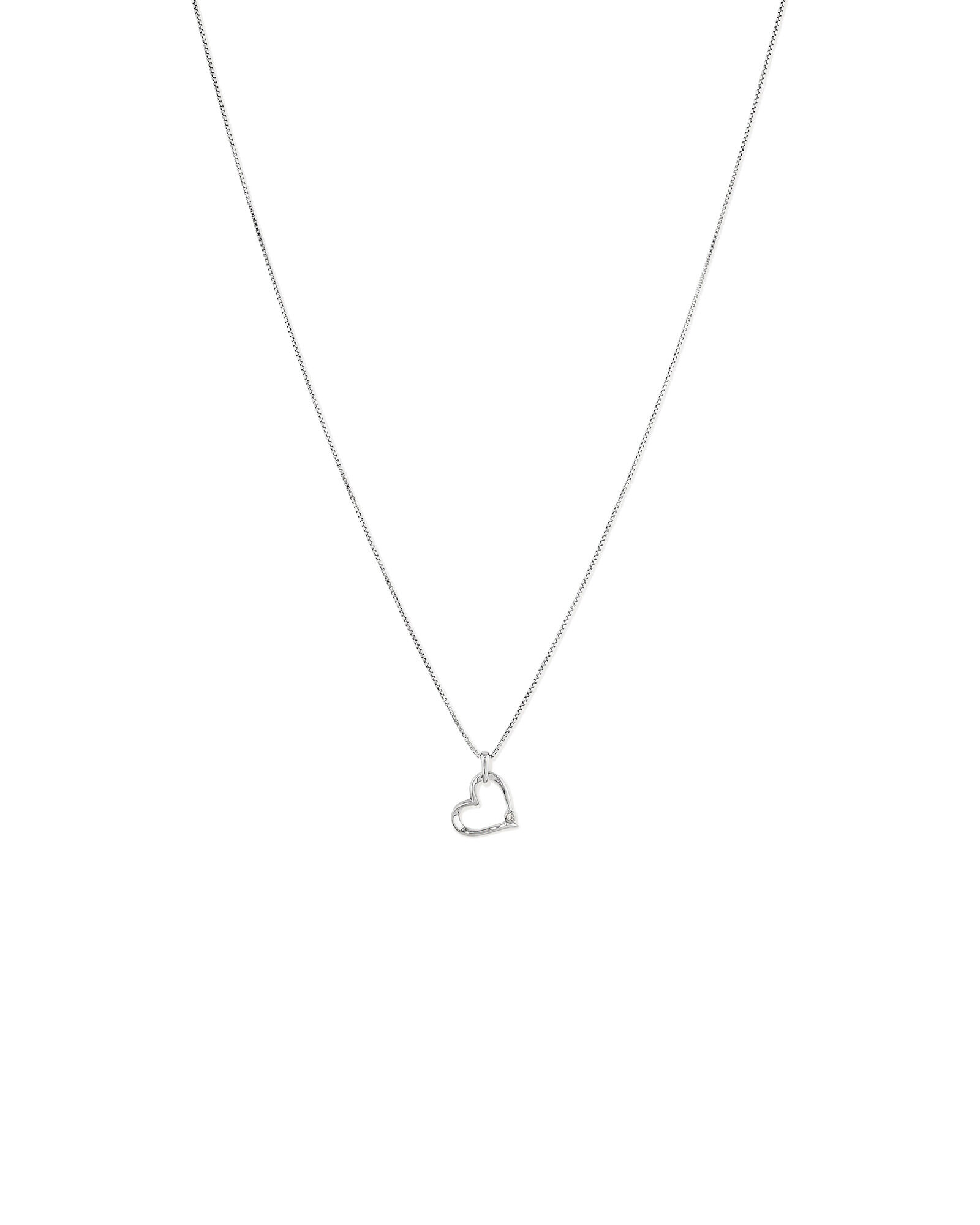 Heart Pendant with Diamond in Sterling Silver