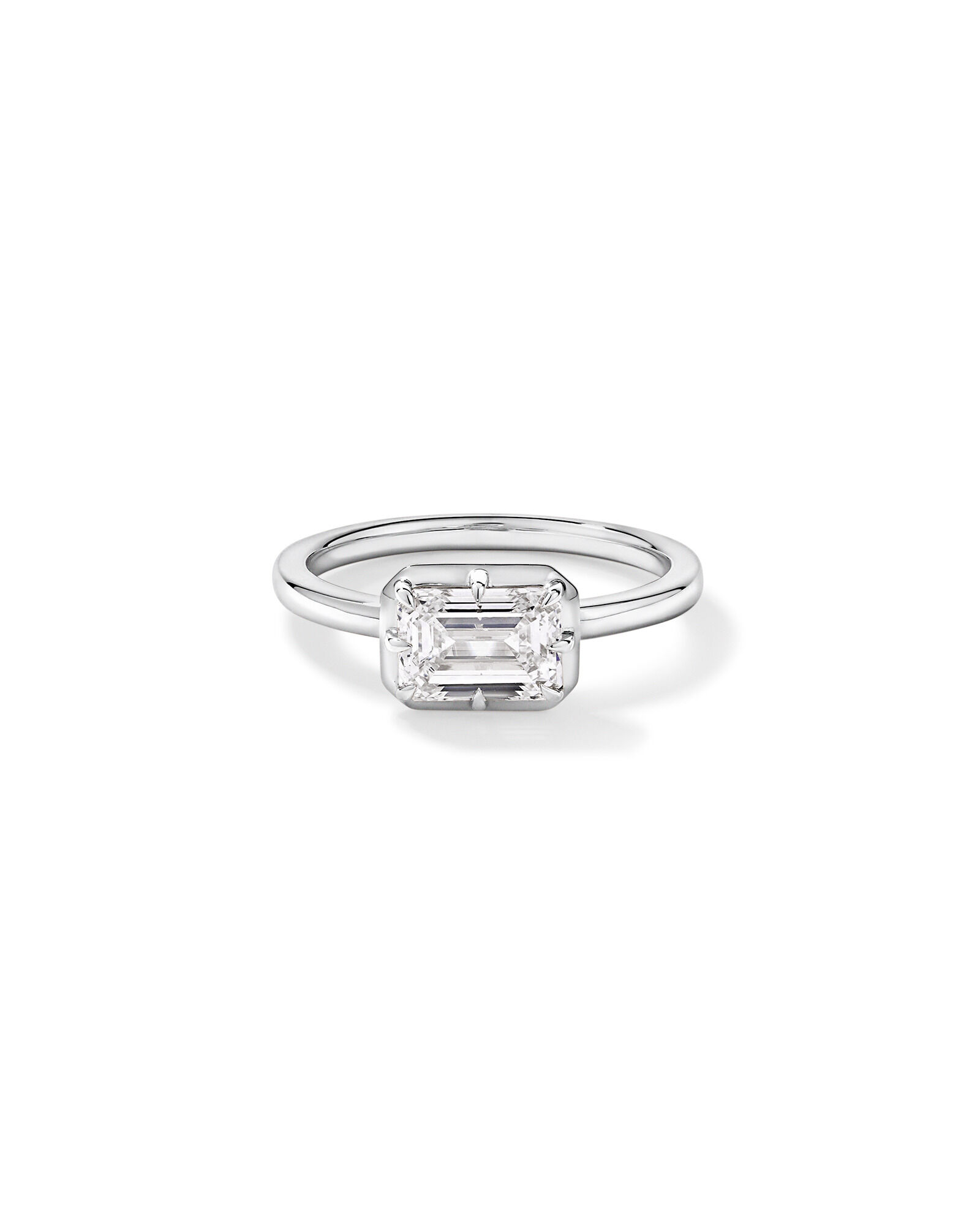 1.50TW Emerald Cut Laboratory-Grown Diamond Solitaire Ring in 14kt White Gold