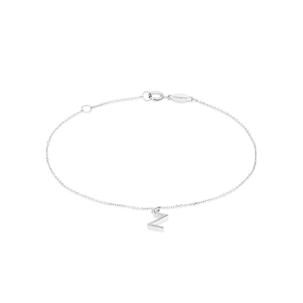 19cm (7.5") Z Initial Bracelet in Sterling Silver