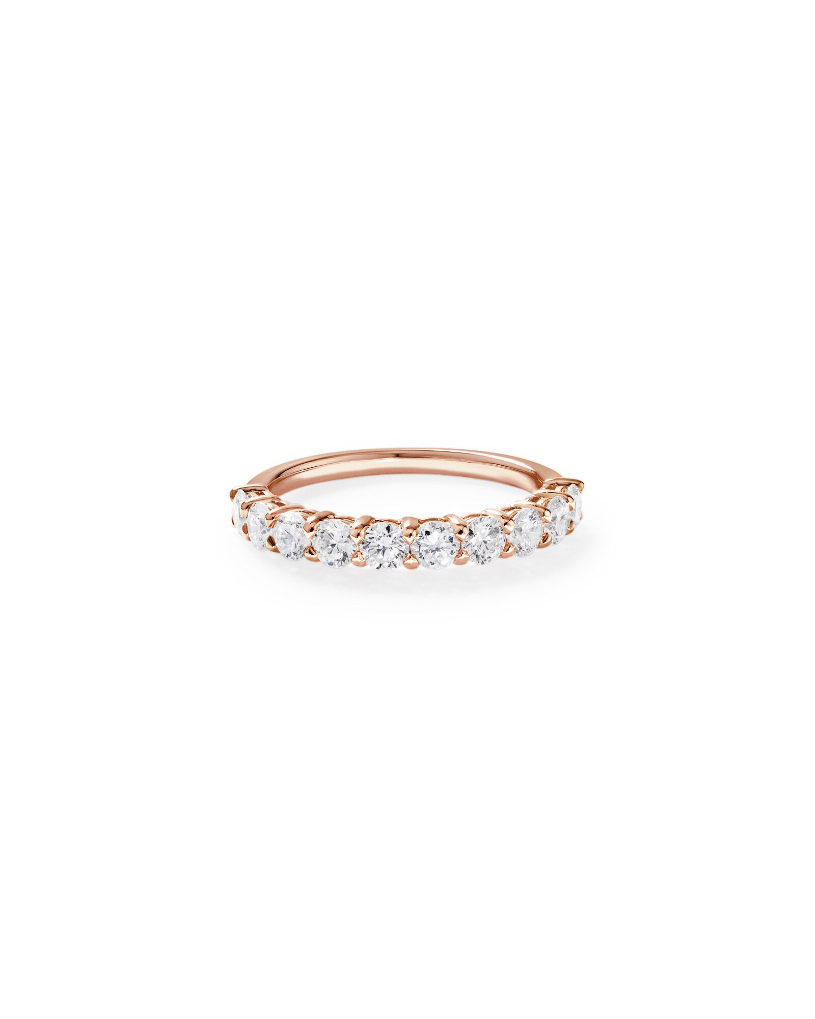 1.00 Carat TW Round Brilliant Laboratory-Grown Diamond Wedding Band in 14kt Rose Gold