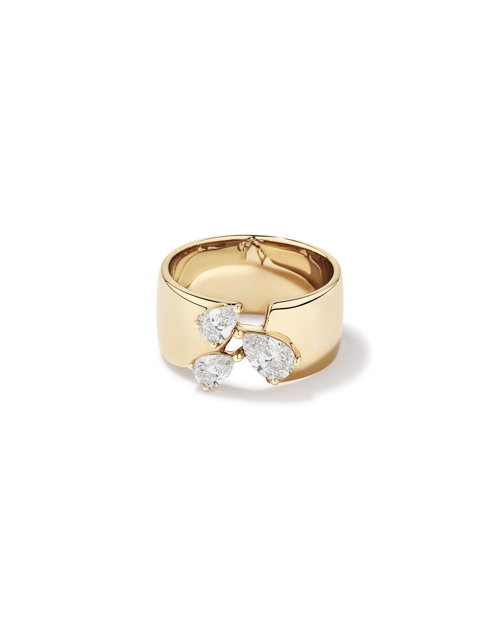 1.00 Carat TW Laboratory-Grown Diamond Pear Ring in 10kt Yellow Gold
