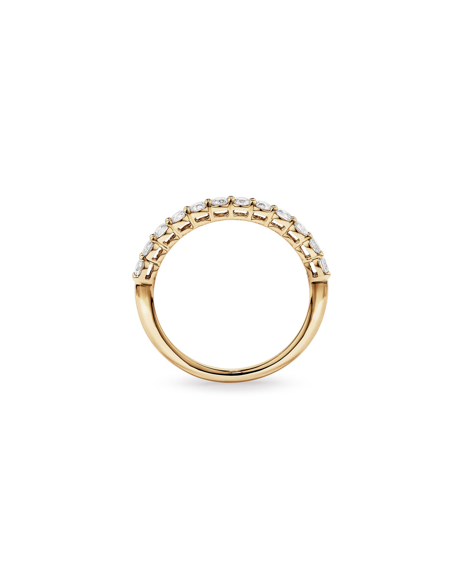 0.60 Carat TW Claw Set Round Brilliant Laboratory-Grown Diamond Wedding Ring in 14kt Yellow Gold