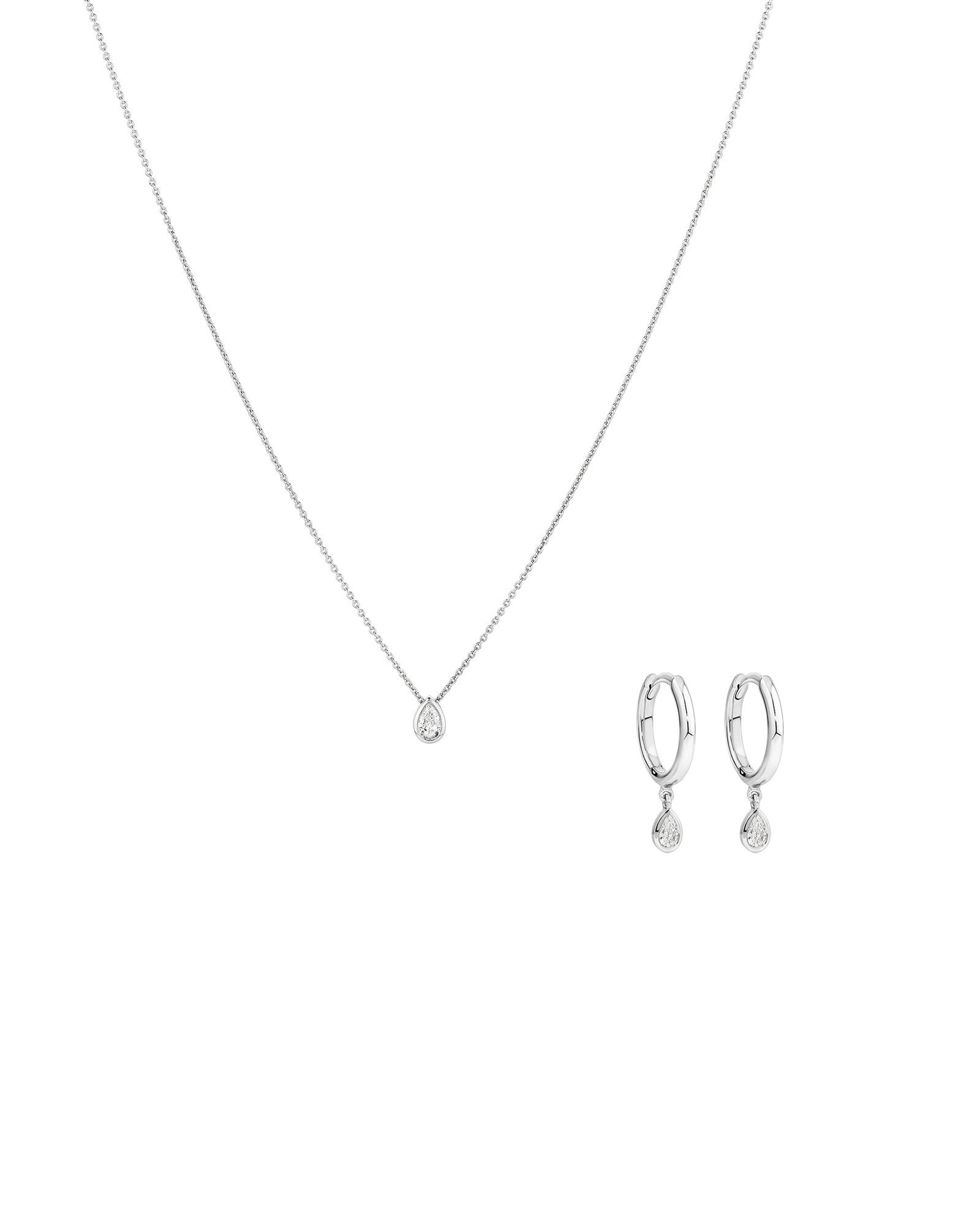 Coffret &agrave; lunettes en poire en diamant cultiv&eacute; en laboratoire 0,25 carat TW en argent sterling