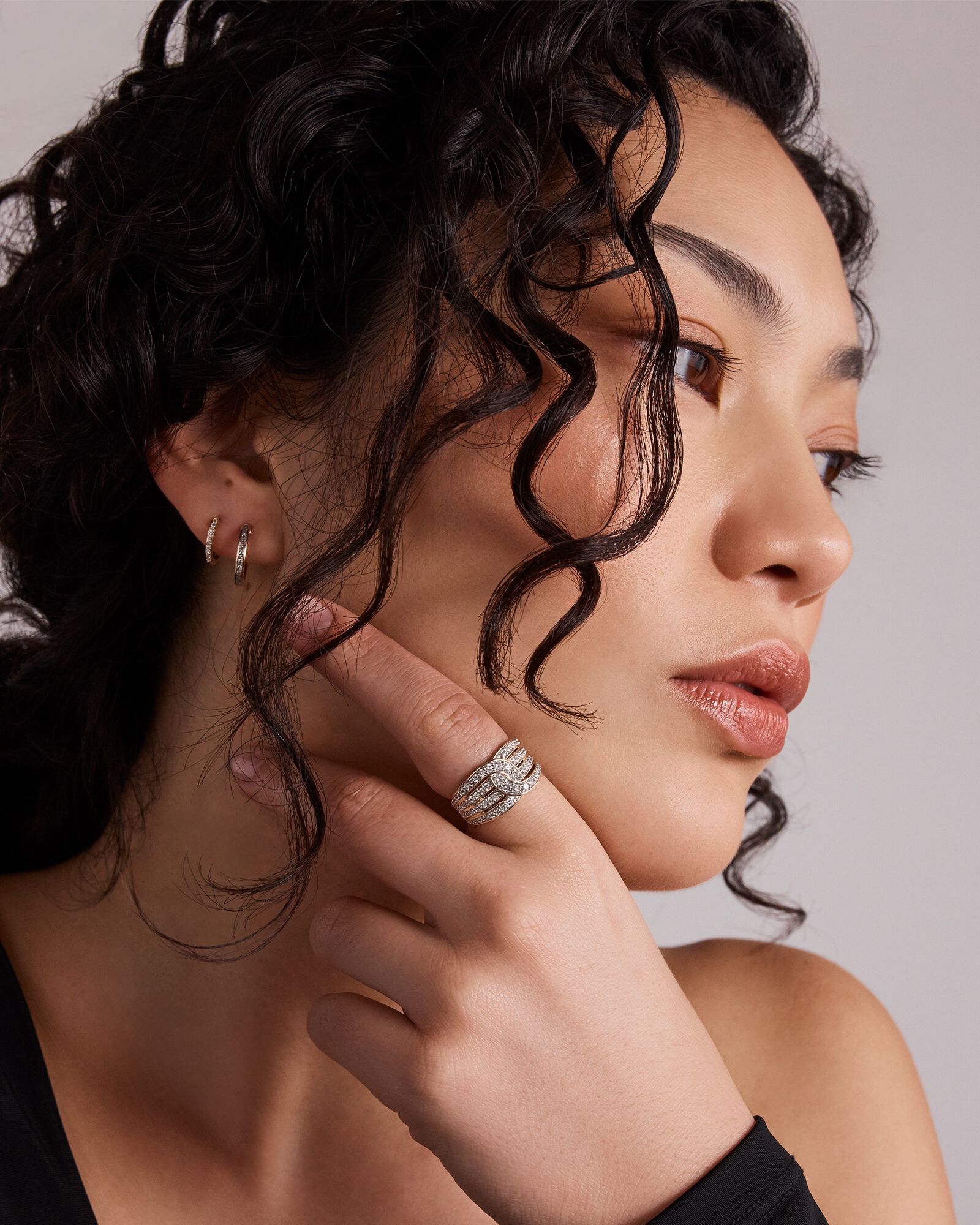 1.00 Carat TW Diamond Link Ring in 10kt White and Yellow Gold