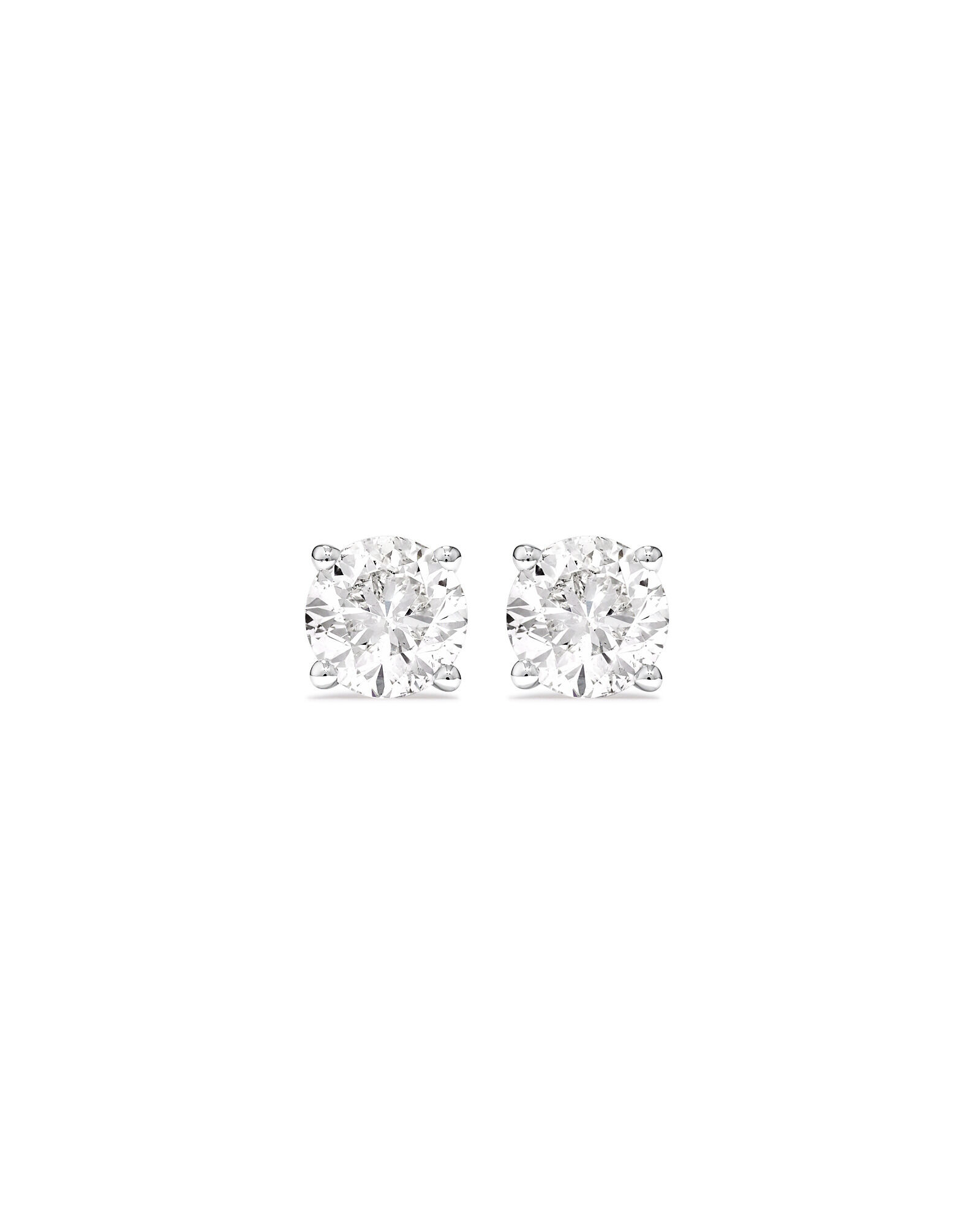 1,00 Carat TW Boucles d'oreilles puces solitaires en diamant en or blanc 18kt