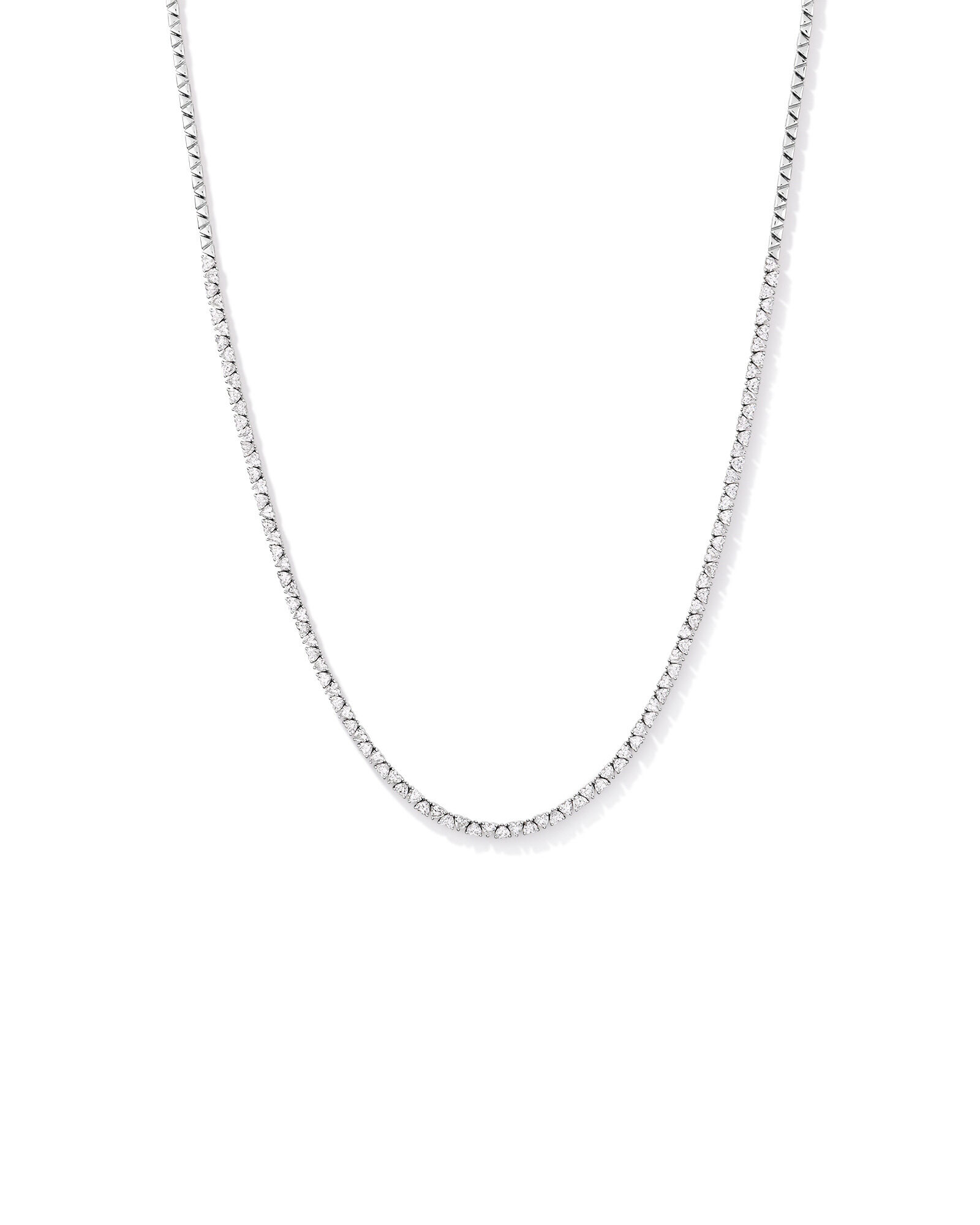 10.00 Carat TW Laboratory-Grown Diamond Heart Tennis Necklace in 10kt White Gold