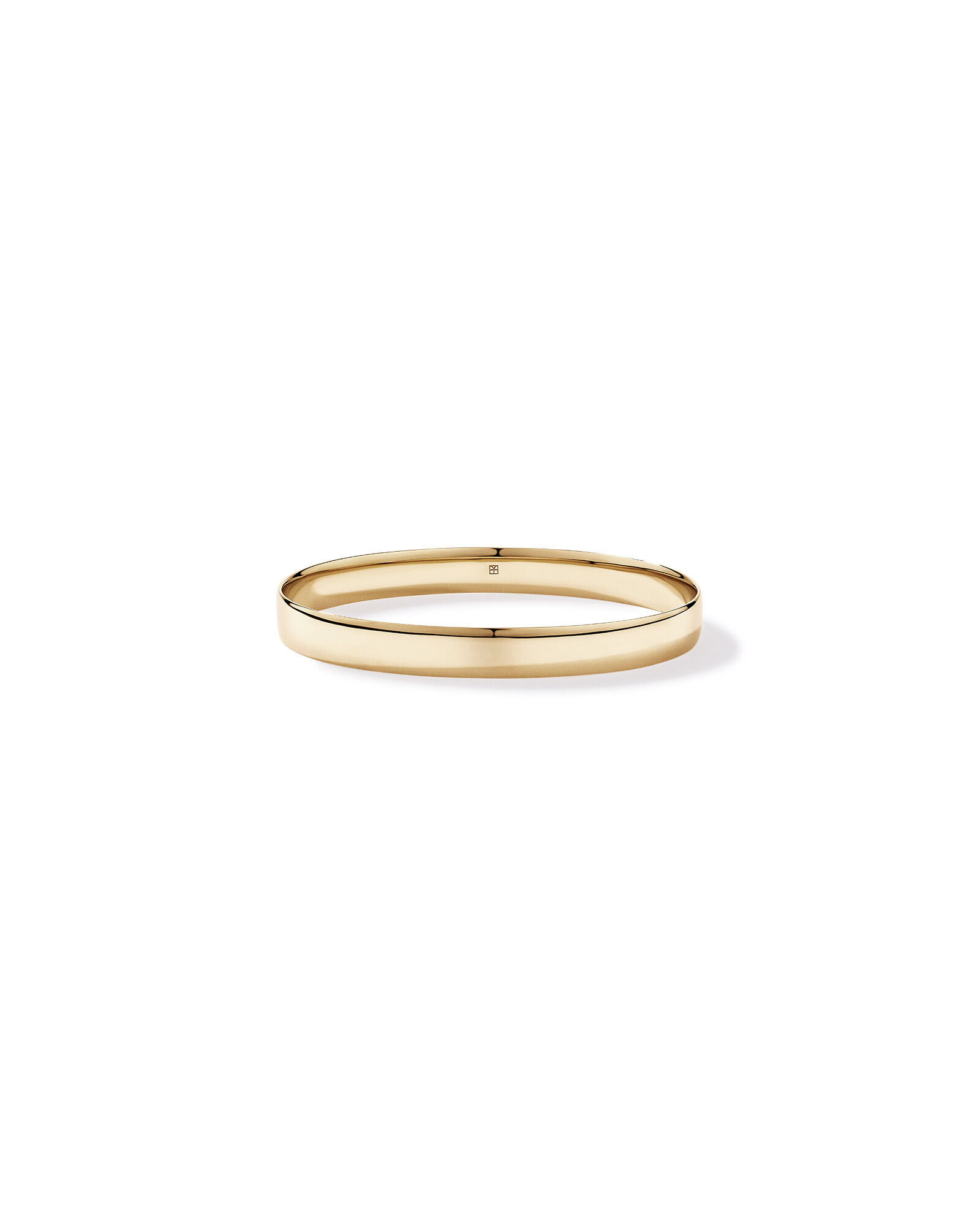 Wide Oval Bangle in 10kt Yellow Gold