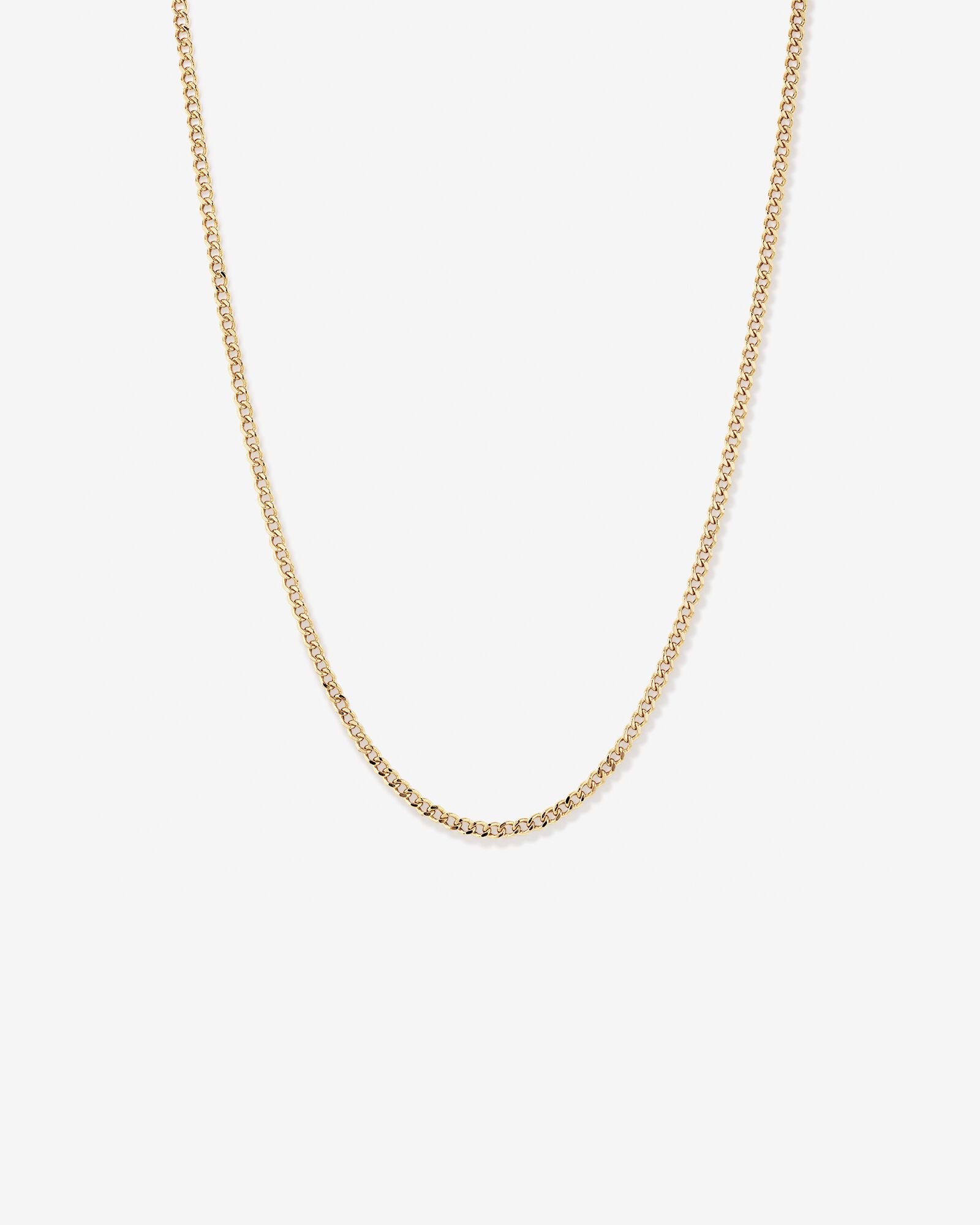 65cm (20") 3.75mm Width Semi Solid Diamond Cut Curb Chain in 10kt Yellow Gold