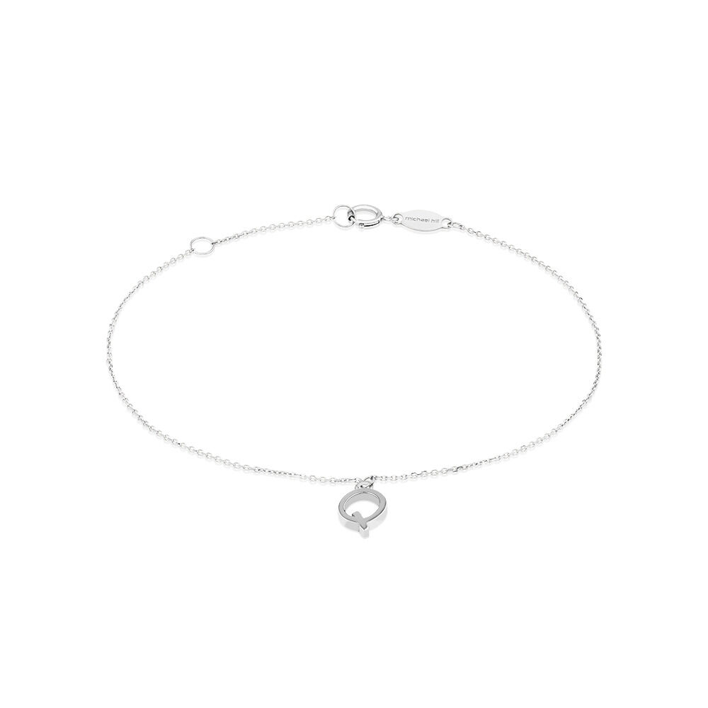 19cm (7.5") Q Initial Bracelet in Sterling Silver