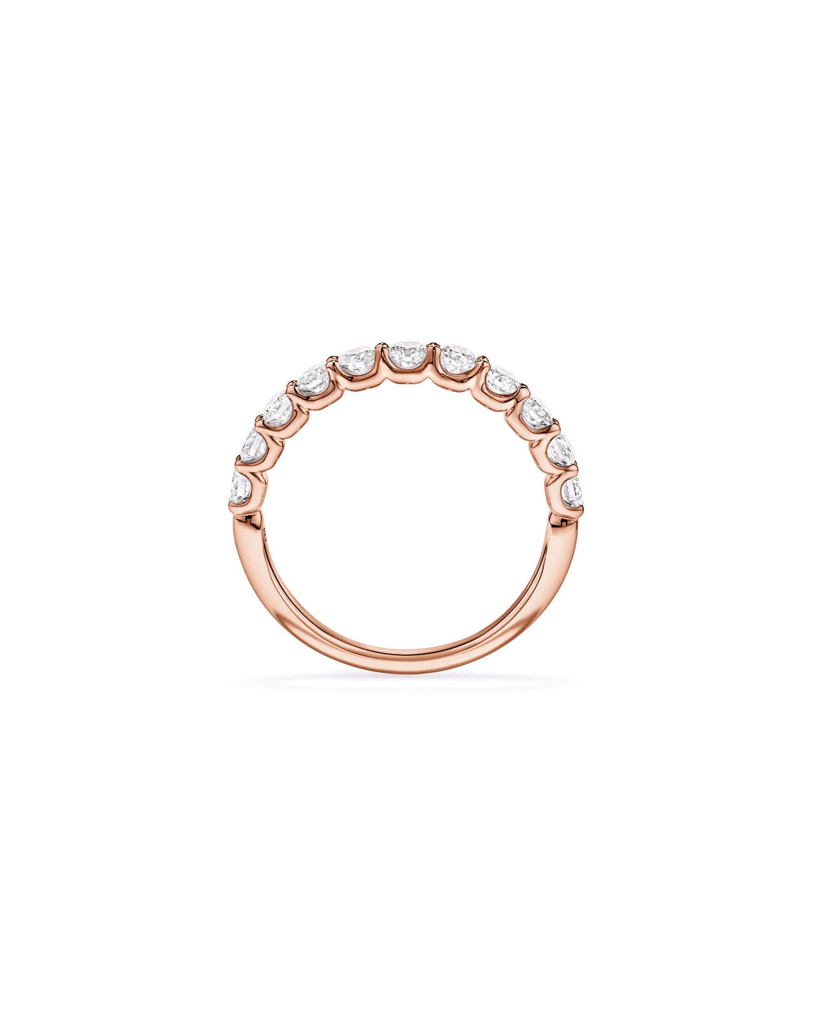 0.83TW Round Brilliant Laboratory-Grown Diamond Wedding Band in 14kt Rose Gold