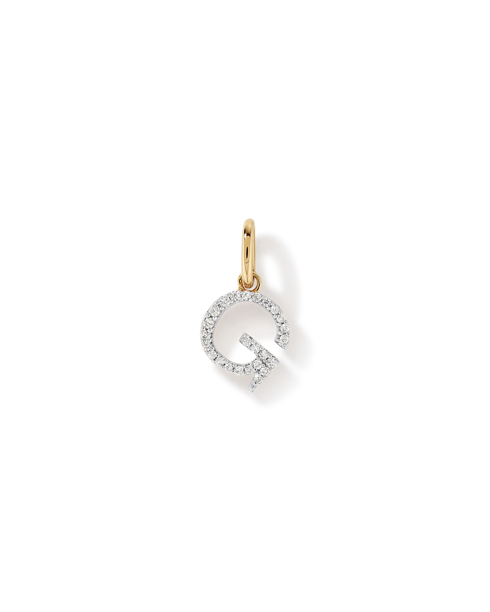 Diamond Letter G Initial Pendant in 10kt Yellow Gold