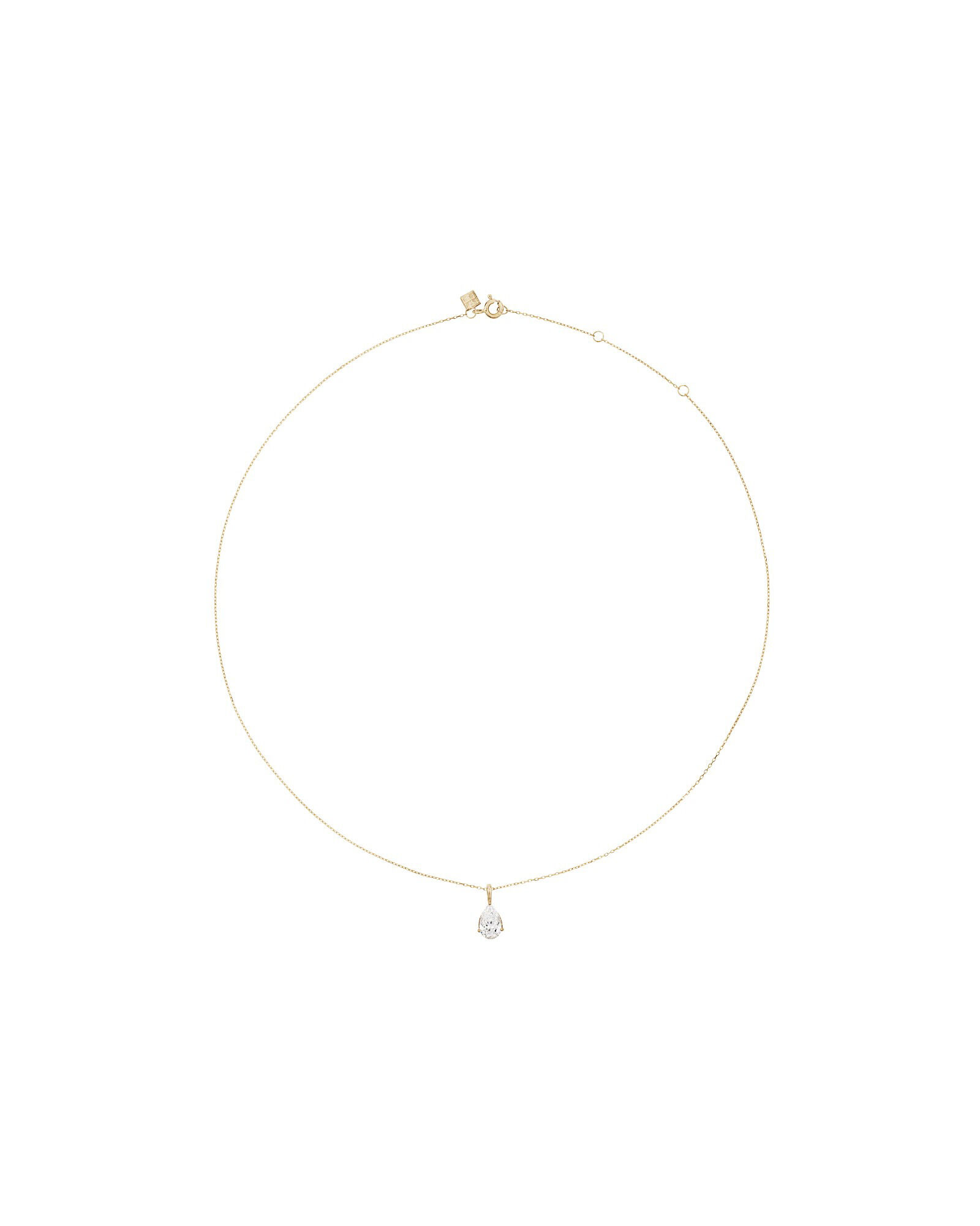 1.00 Carat TW Pear Cut Laboratory-Grown Diamond Solitaire Pendant in 10kt Yellow Gold
