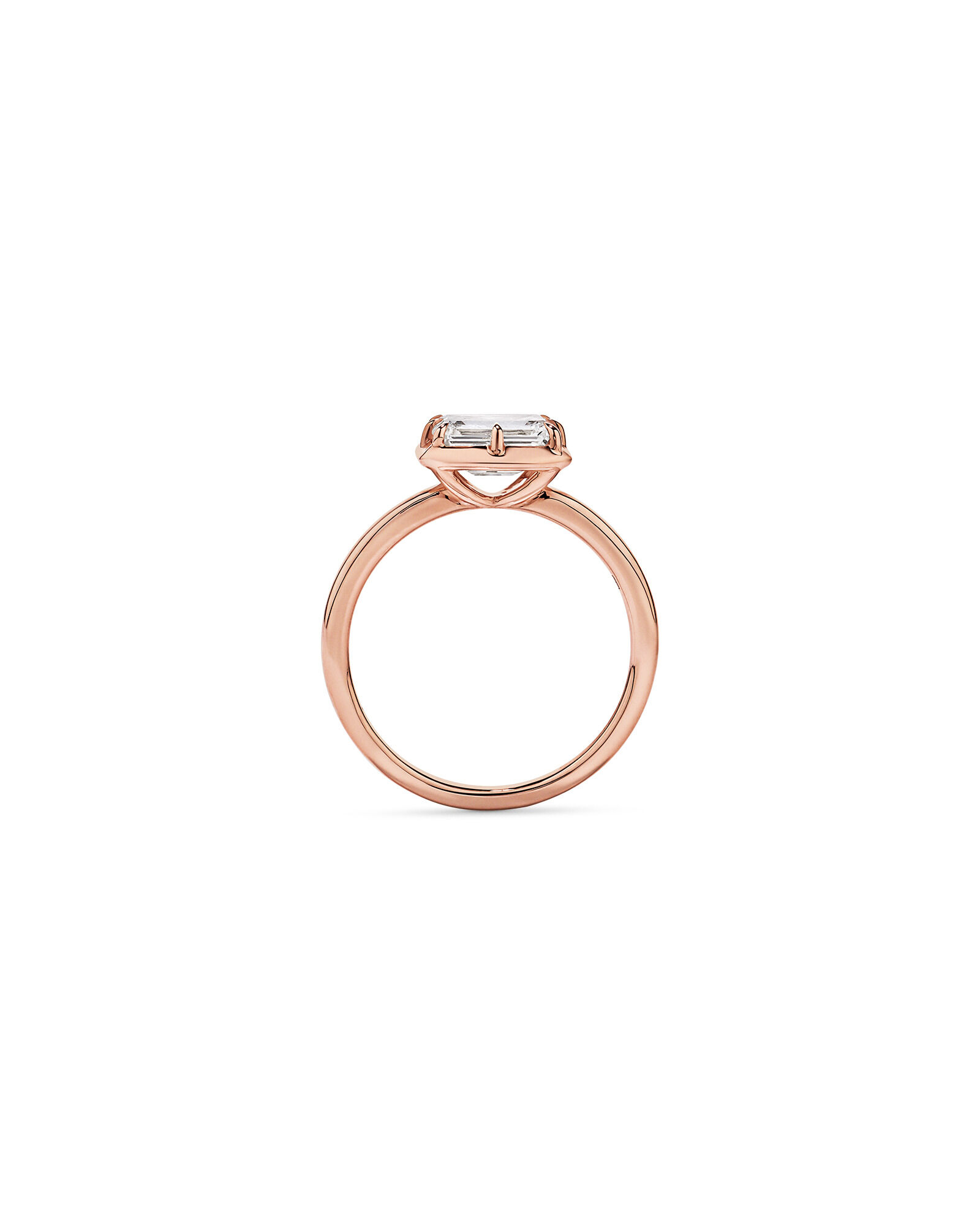 1.50TW Emerald Cut Laboratory-Grown Diamond Solitaire Ring in 14kt Rose Gold