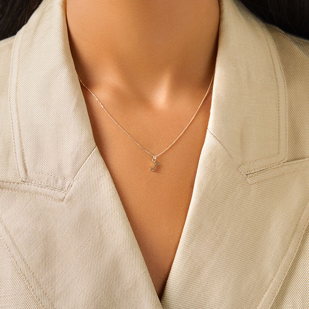 J Initial Pendant in 10kt Yellow Gold