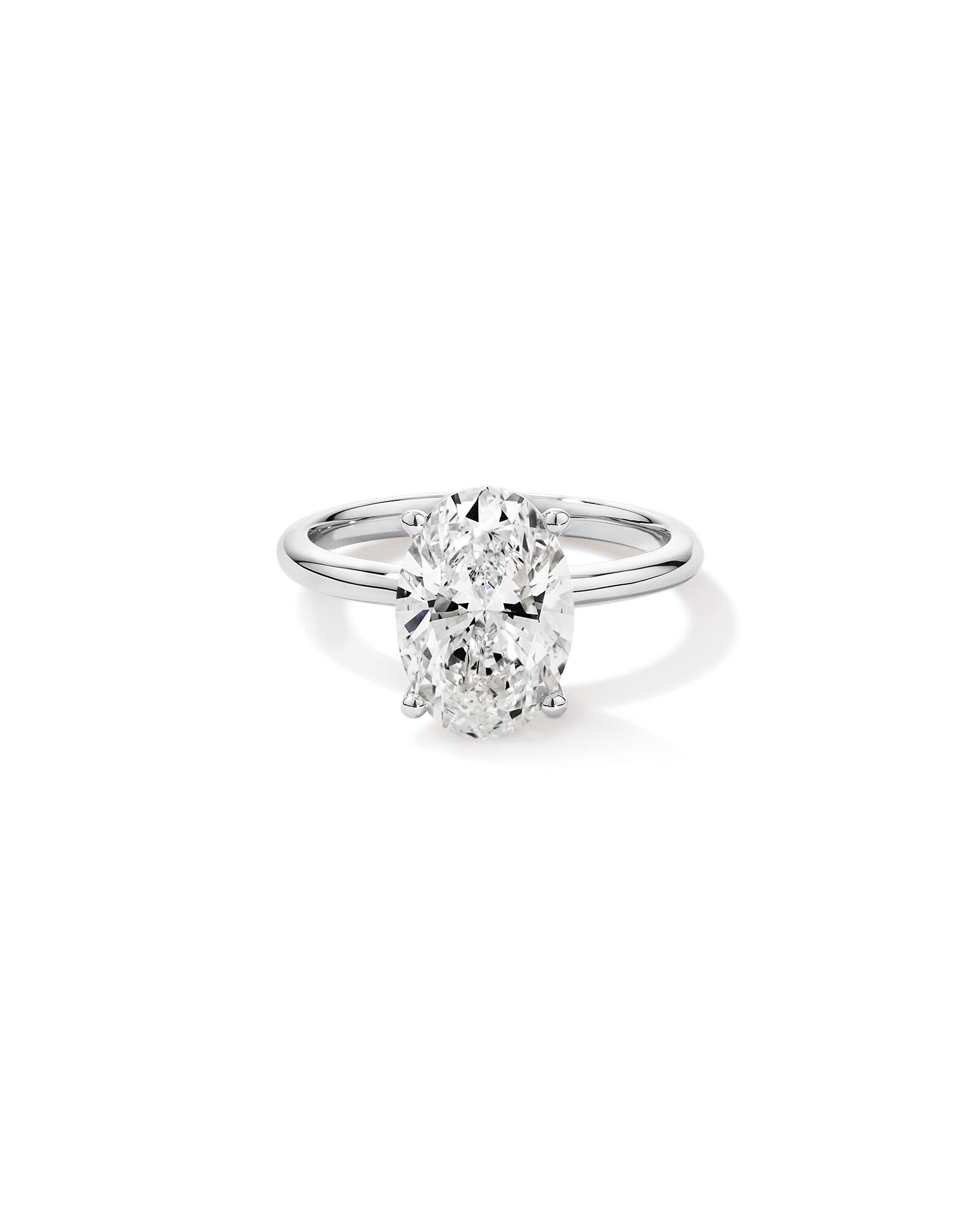3.00 Carat TW Oval Cut Laboratory-Grown Diamond Solitaire Engagement Ring in Platinum