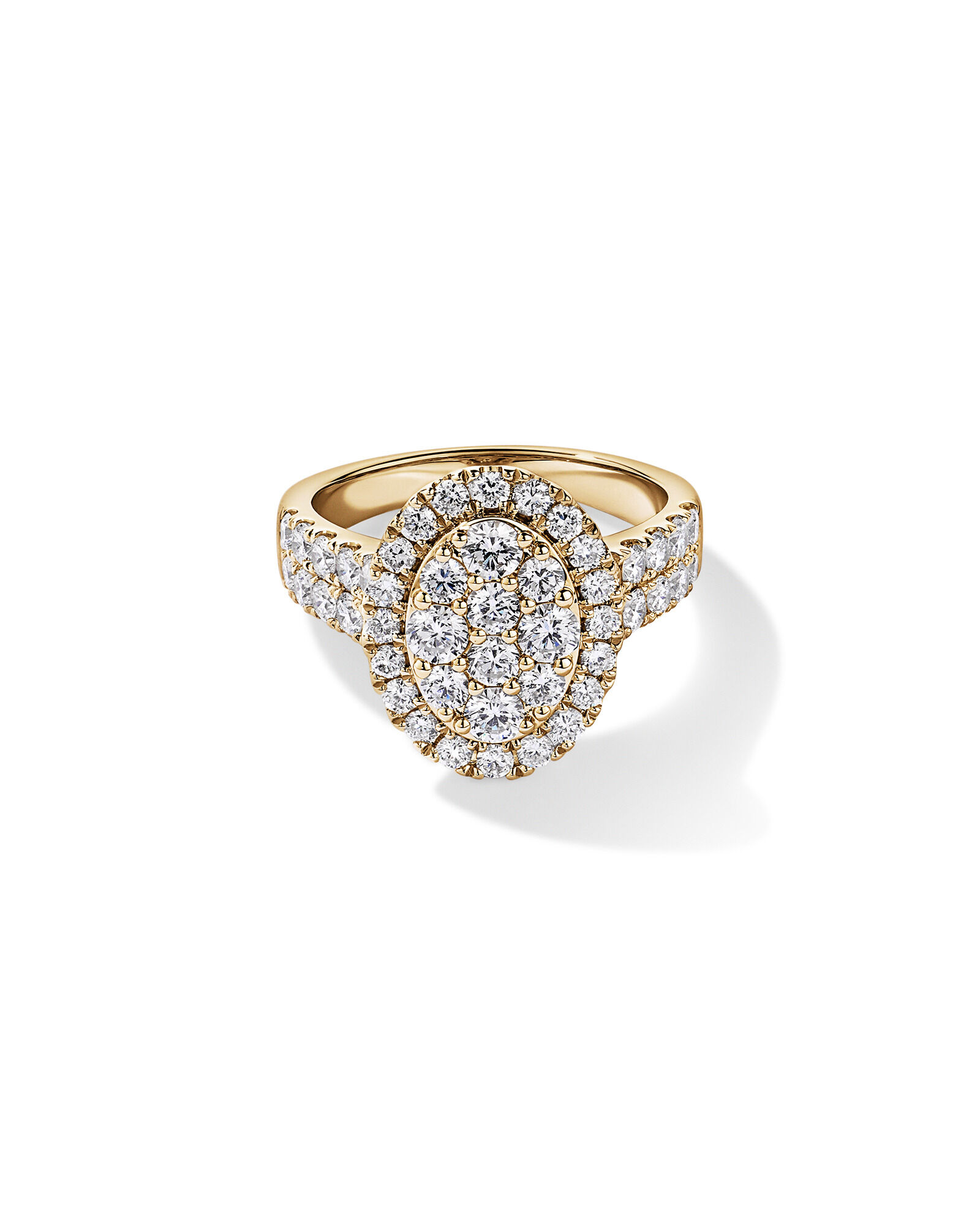 2.00TW Round Brilliant Laboratory-Grown Diamond Cluster Ring in 10kt Rose Gold