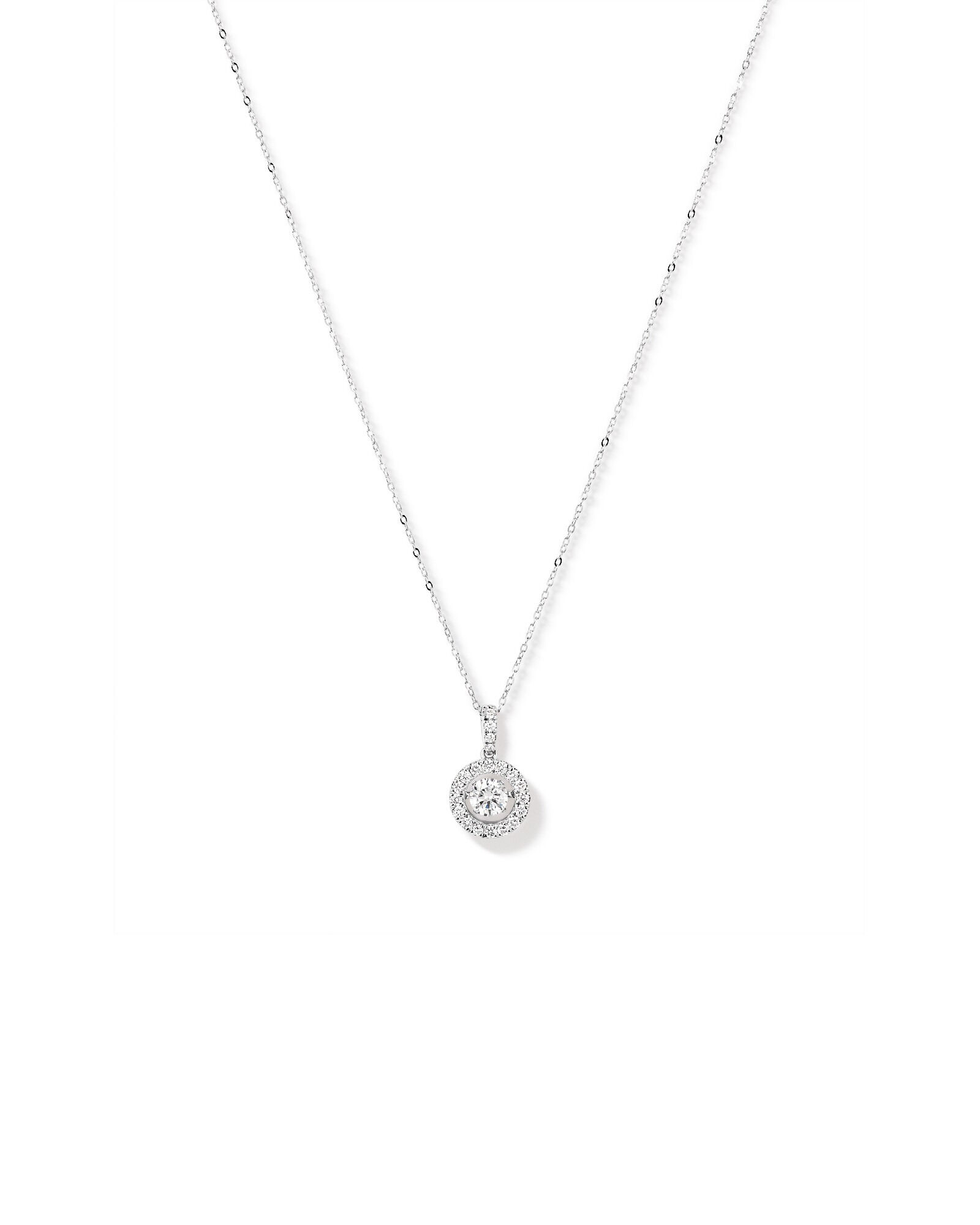 Lume Lab Round Pendant with 1.00 Carat TW of Laboratory-Grown Diamonds in 10kt White Gold