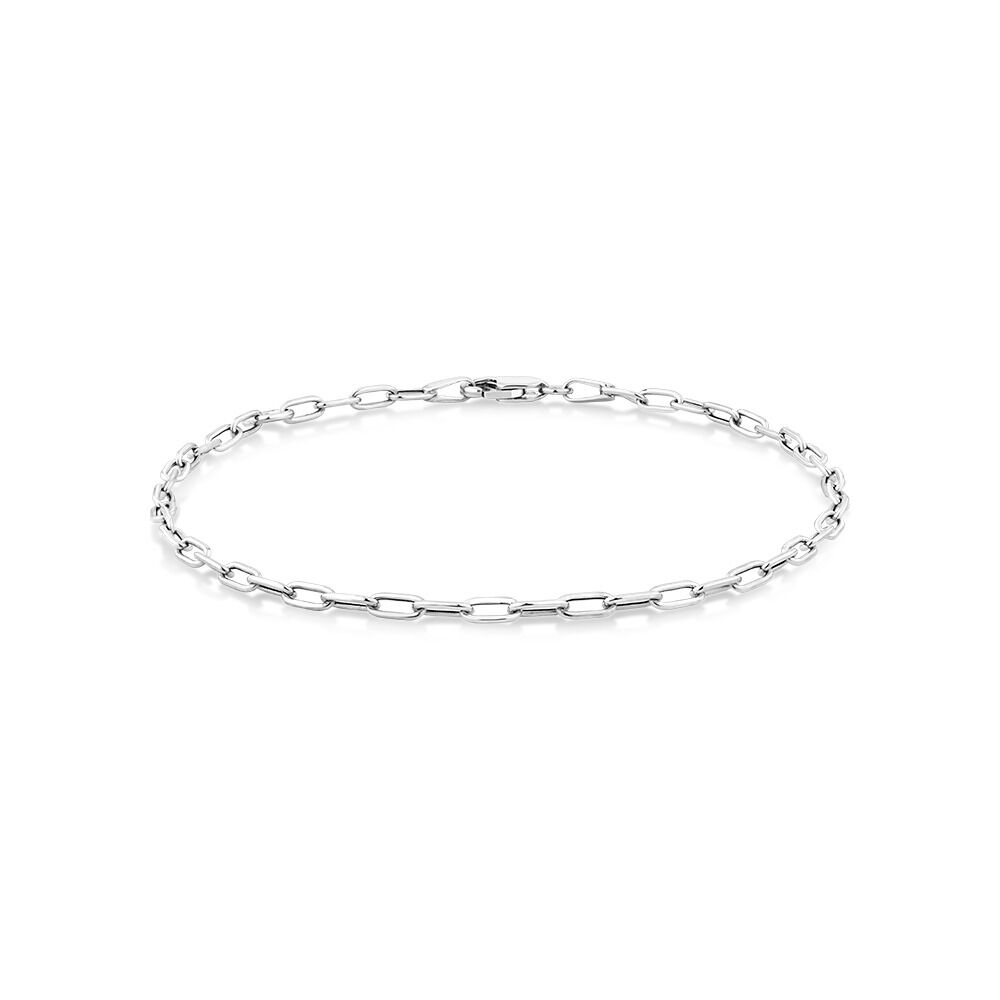 2.2mm Paperclip Bracelet in 10kt White Gold