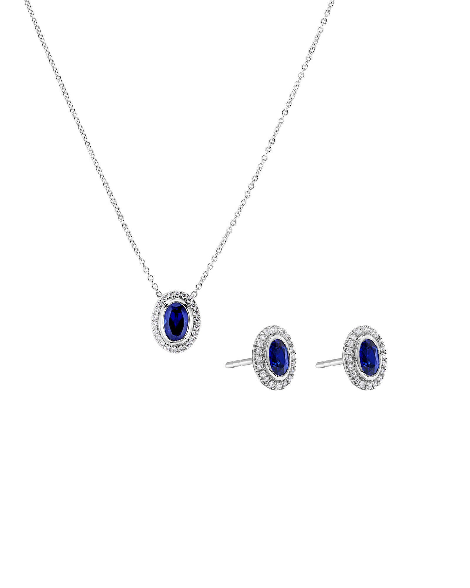 Cr&eacute;&eacute;e : Sapphire & 0.14TW Diamants Halo cr&eacute;&eacute;s en laboratoire en argent sterling