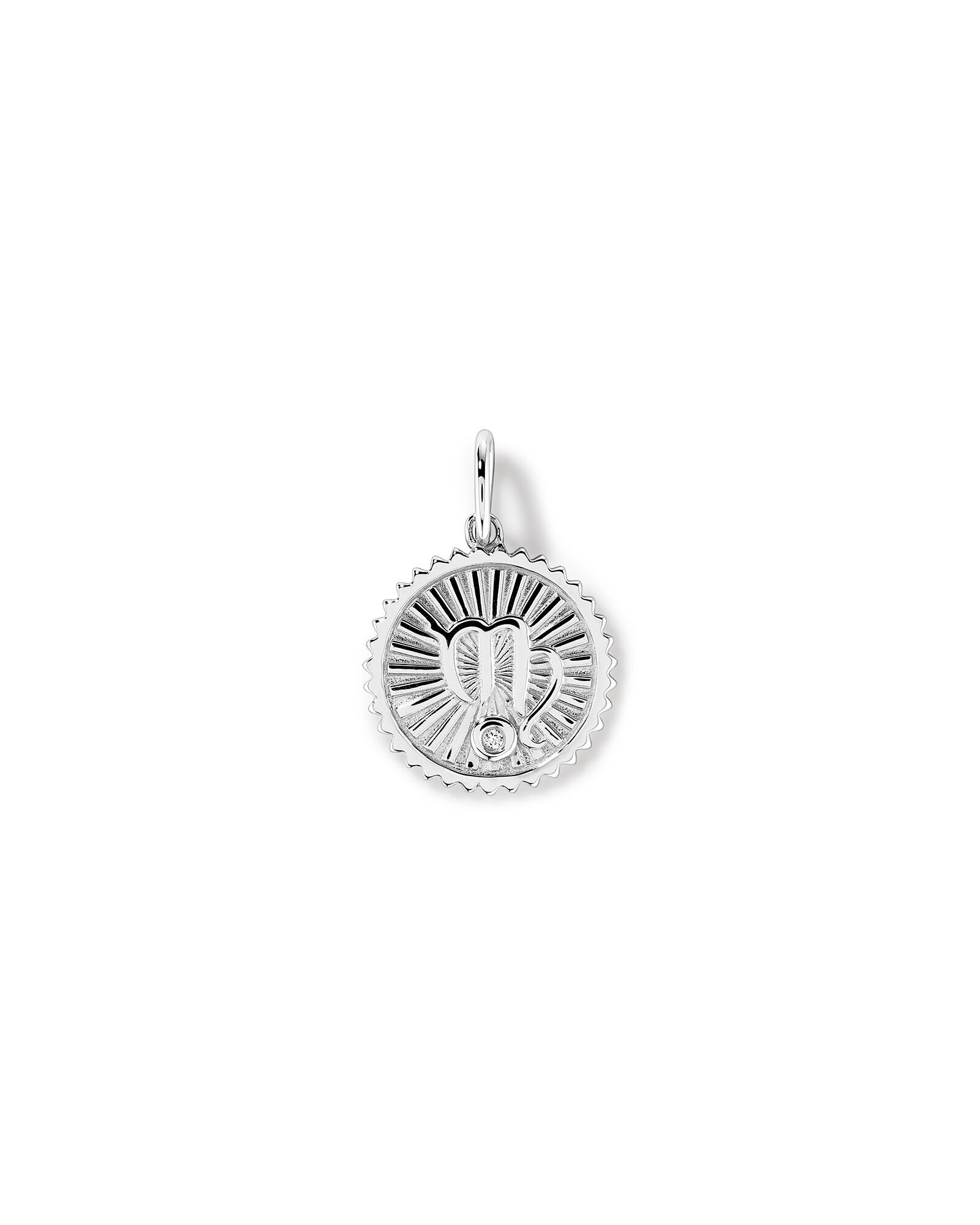 Diamond Accent Virgo Zodiac Pendant in Sterling Silver