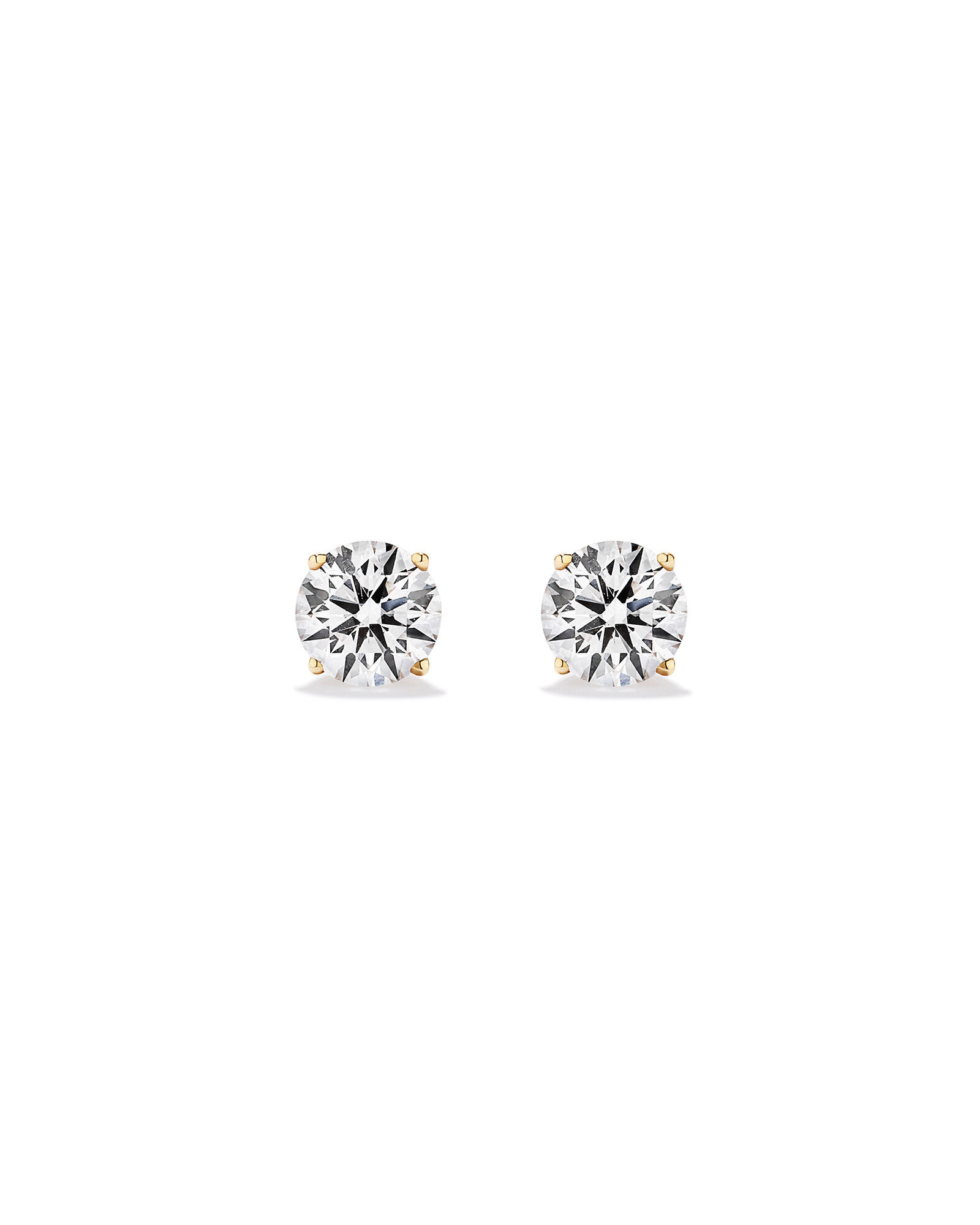 2.00TW Lab Diamond Solitaire Stud Earrings in 10kt Gold
