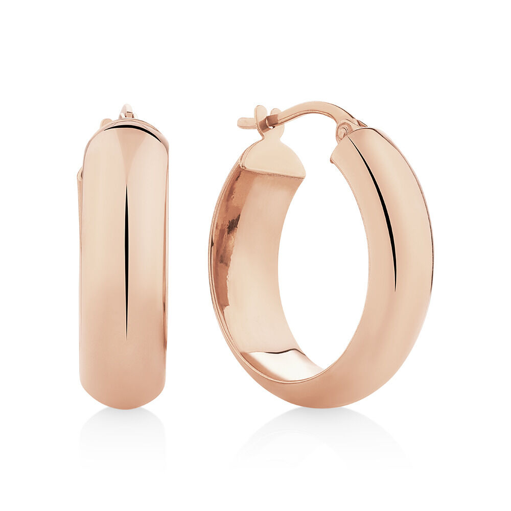 15mm Hoop Earrings in 10kt Rose Gold
